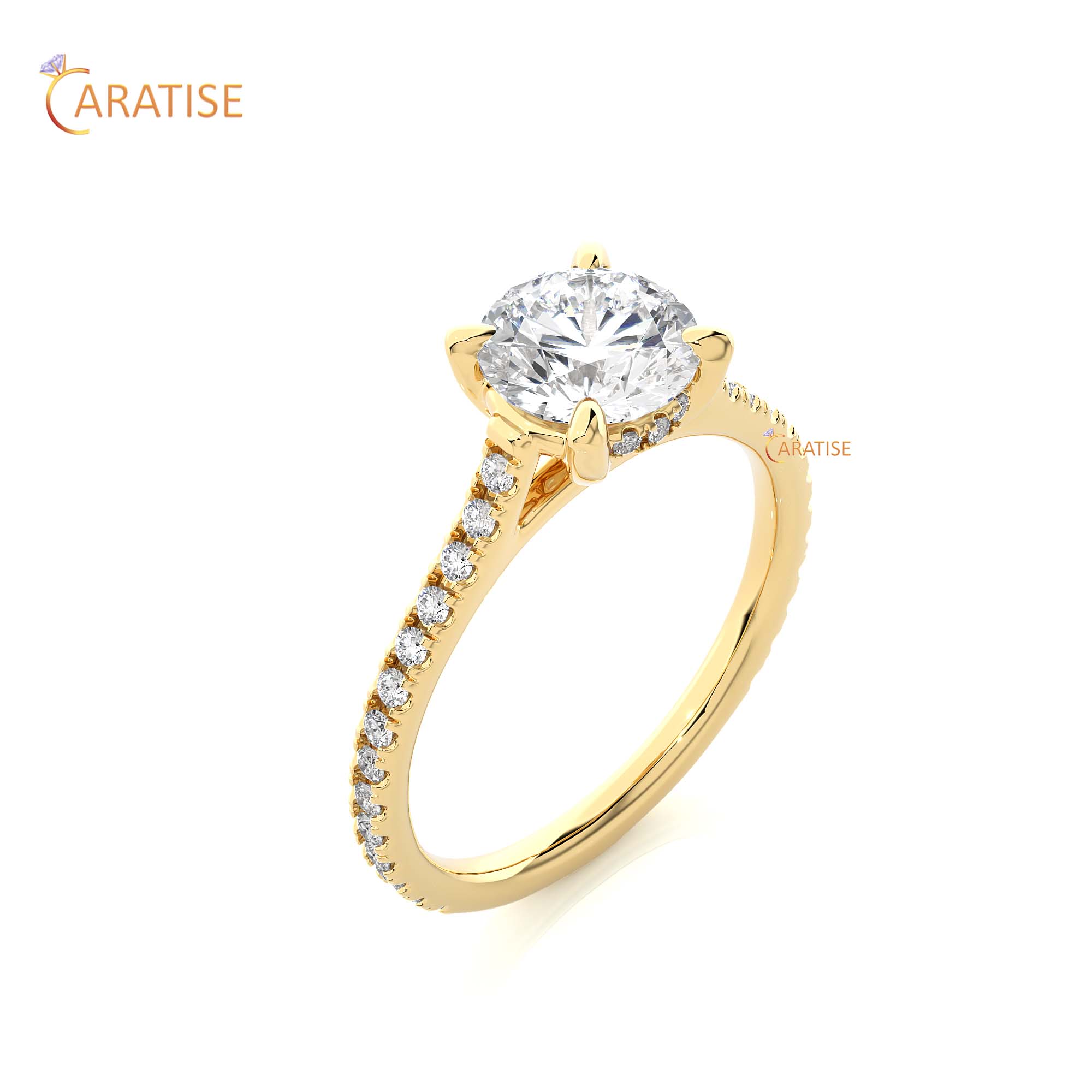 1.58 TDW Round Cut Engagement Moissanite Diamond Ring 925 Silver