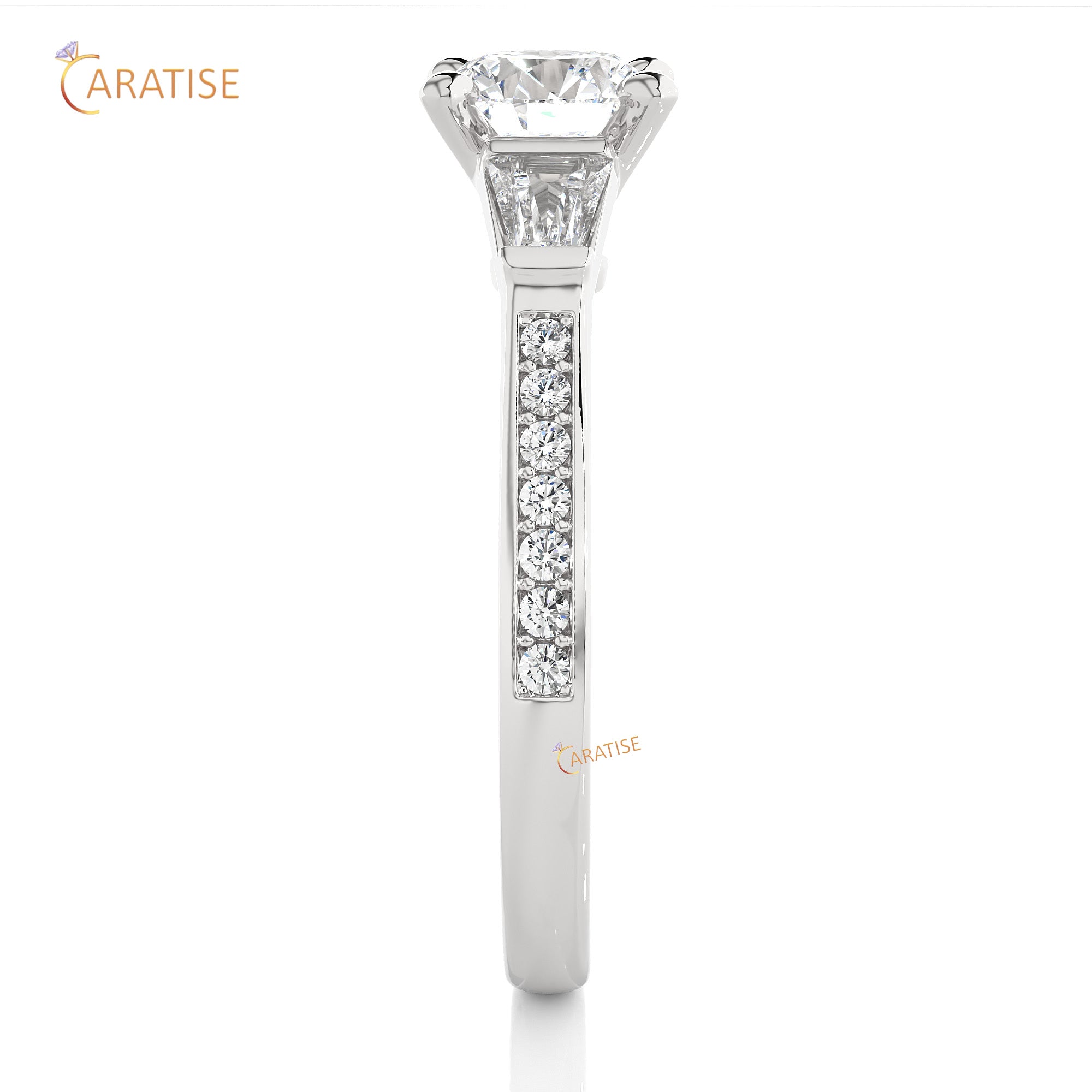 1.69 TDW Round Cut Engagement Moissanite Diamond Ring 925 Silver