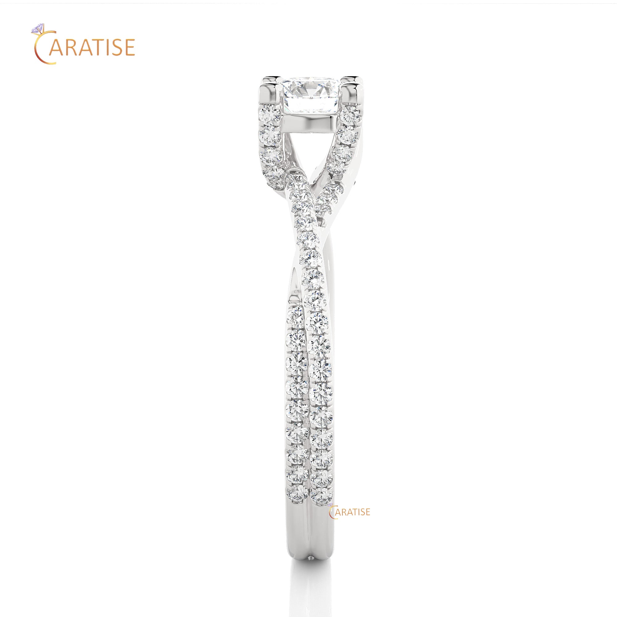 0.74 TDW Round Cut Women's Engagement Diamond Ring