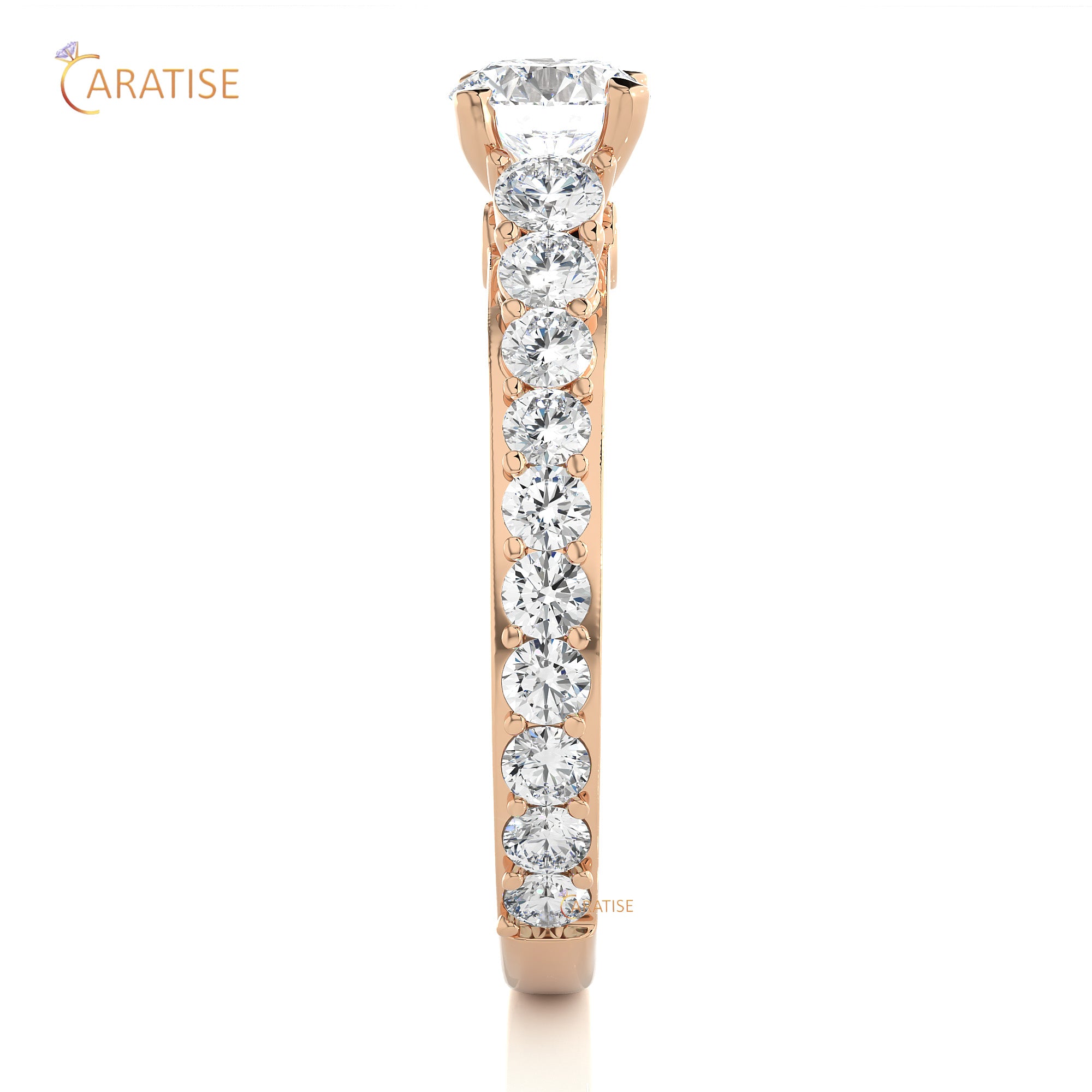 1.79 TDW Round Cut Moissanite Diamond Engagement Ring 925 Silver