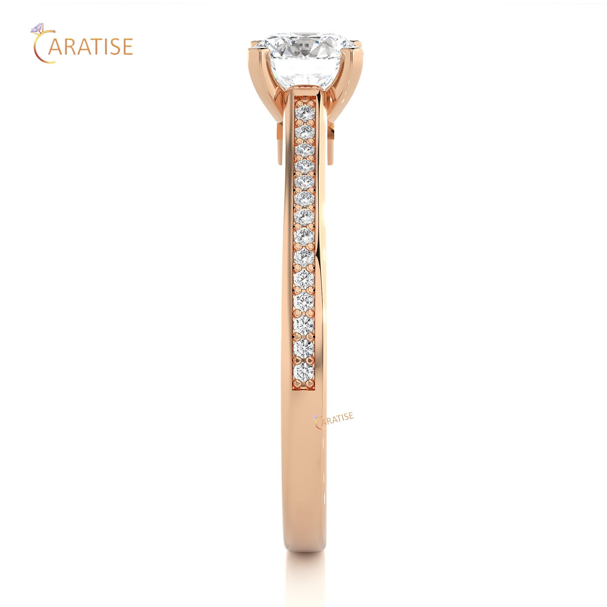 0.75 TDW Round Cut Engagement Moissanite Diamond Ring 925 Silver