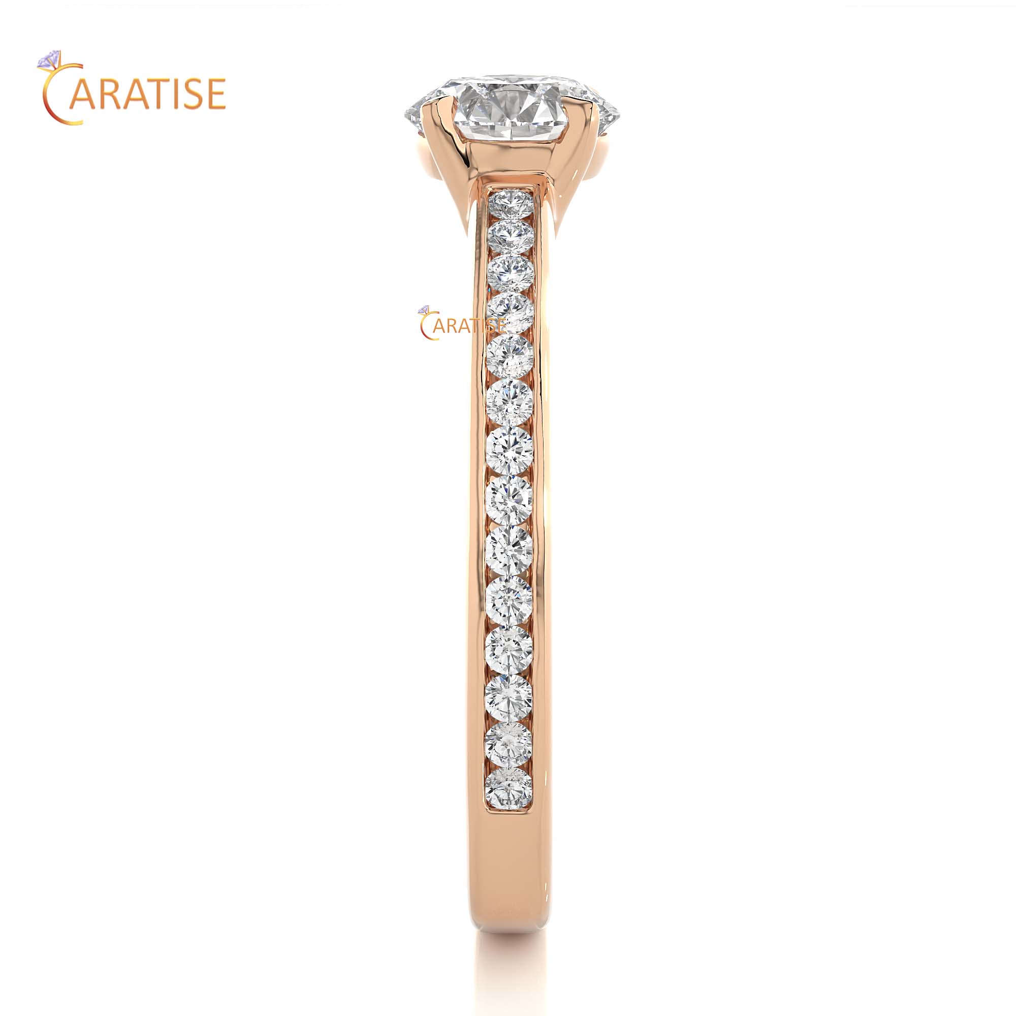 1.27 TDW Round Cut Engagement Moissanite Diamond Ring 925 Silver