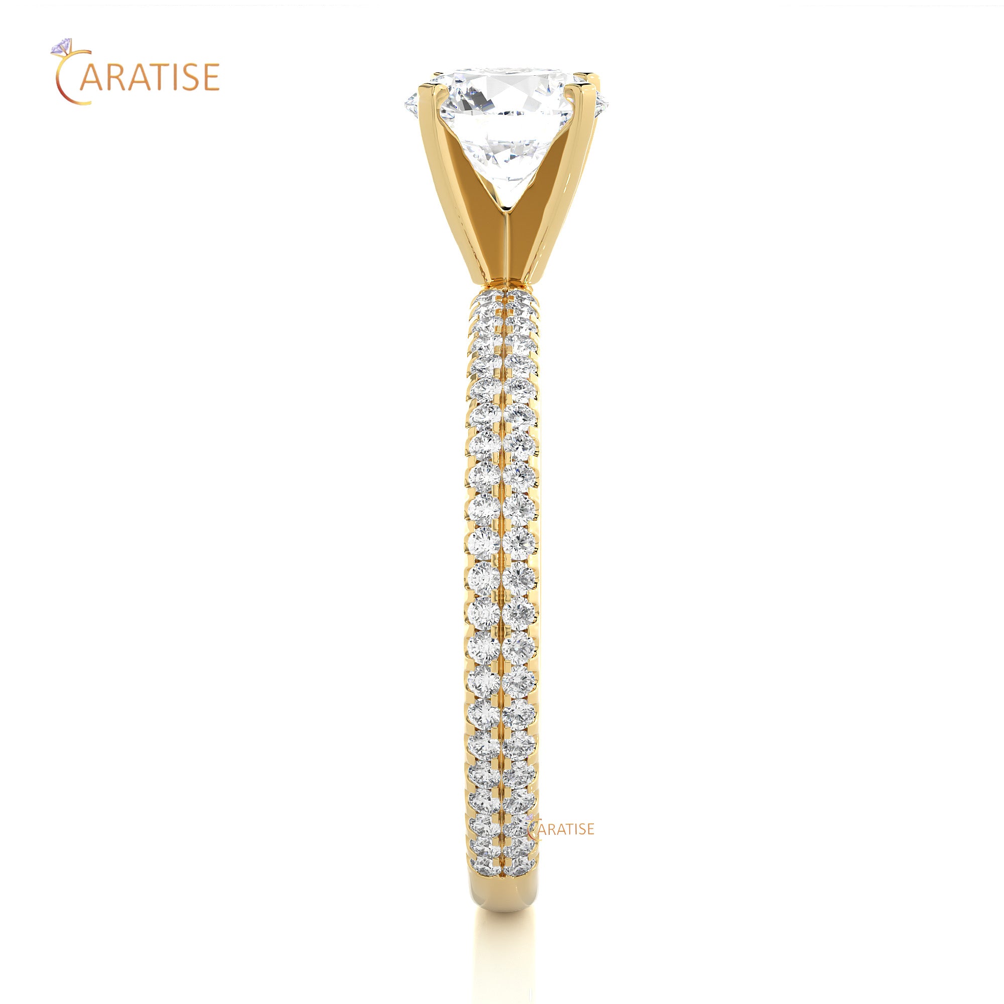 1.14 TDW Round Cut Engagement Moissanite Diamond Ring 925 Silver