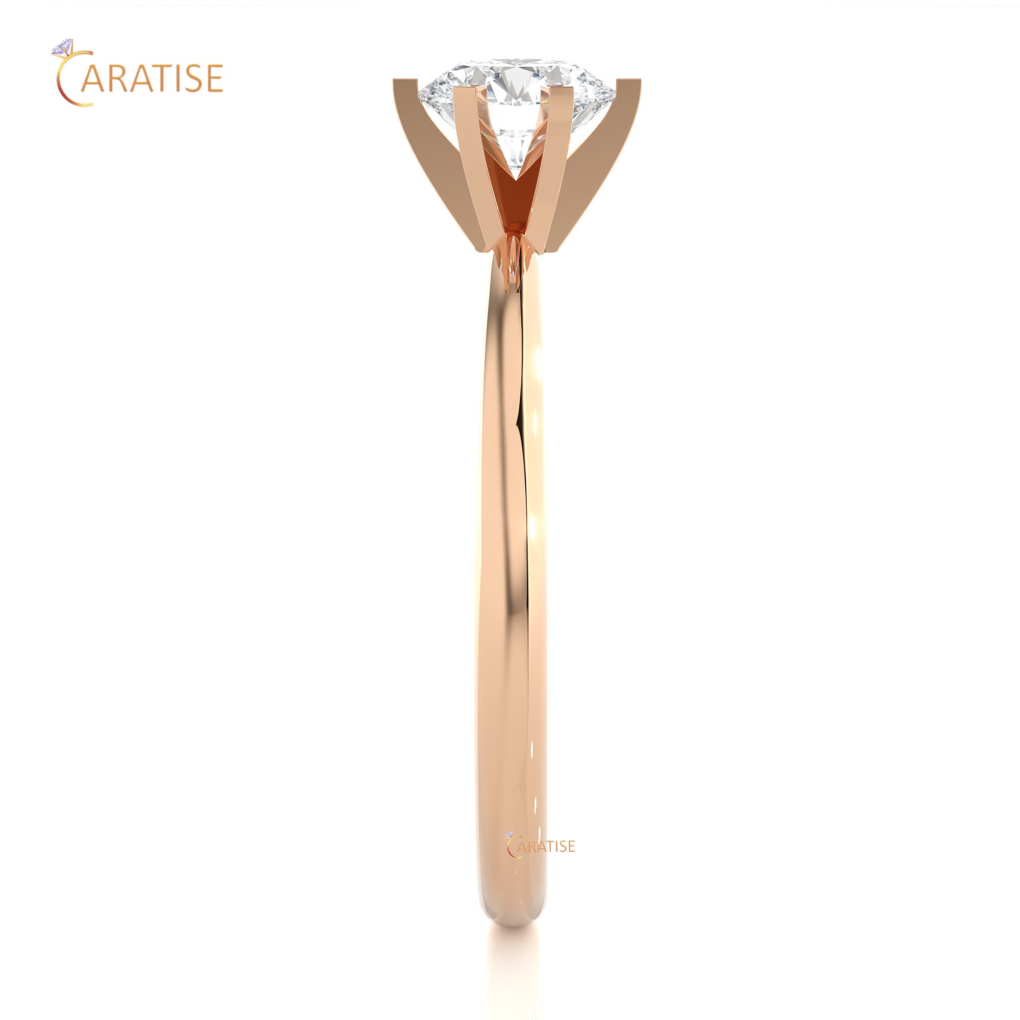 1.18 TDW Round Cut Moissanite Diamond  Solitaire Ring 925 Silver