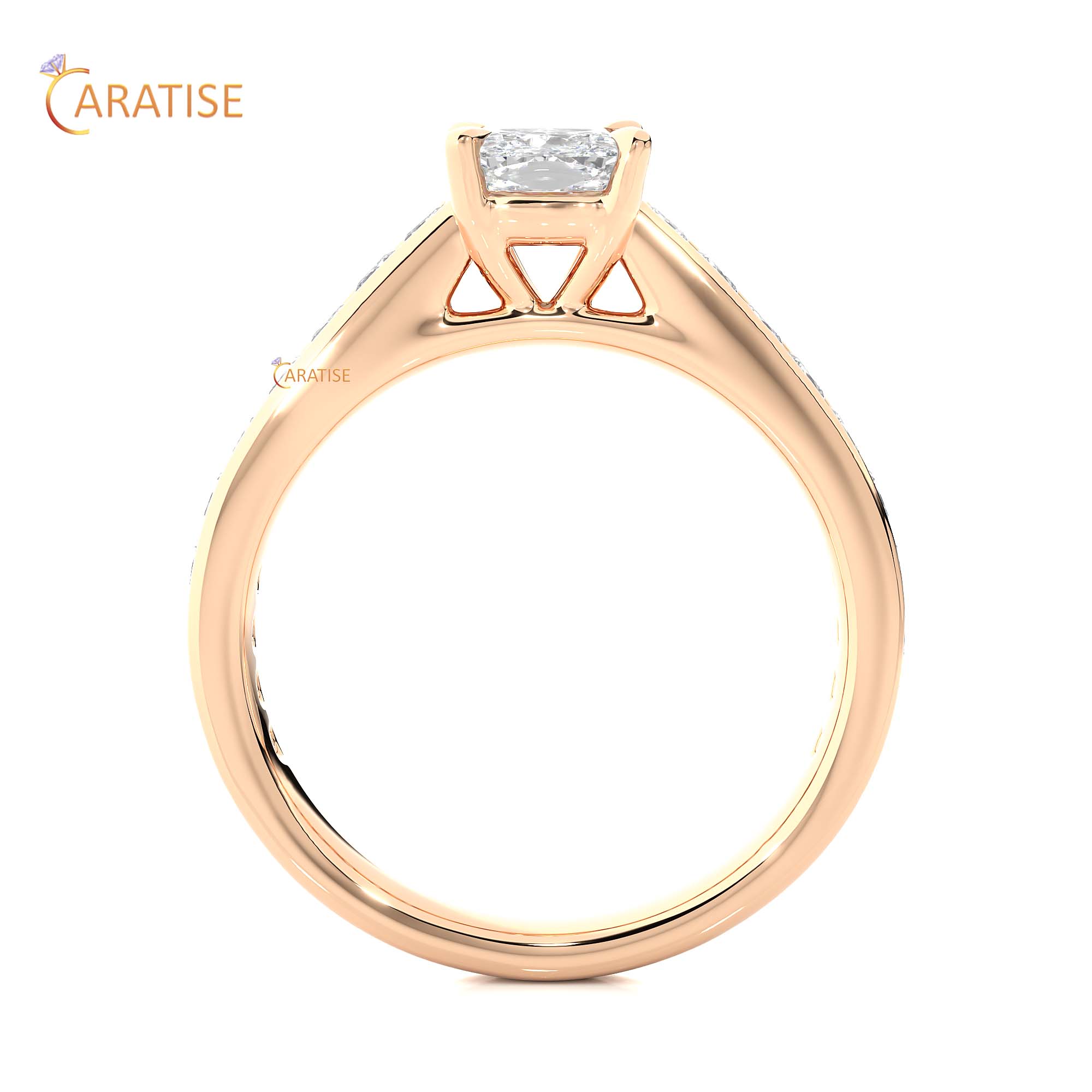 2.12 TDW Princess & Cushion Cut Engagement Moissanite Diamond Ring 925 Silver