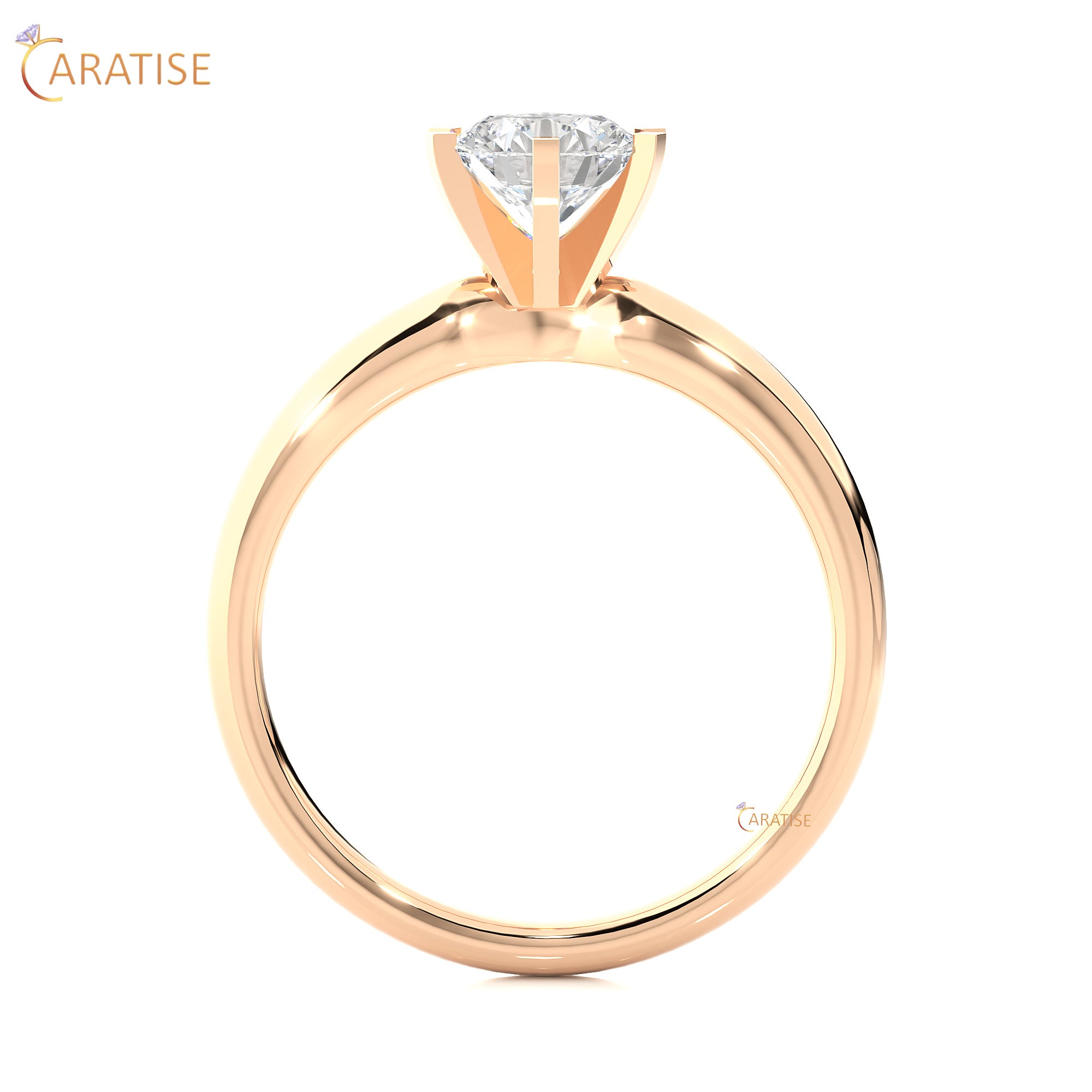 1.18 TDW Round Cut Moissanite Diamond  Solitaire Ring 925 Silver