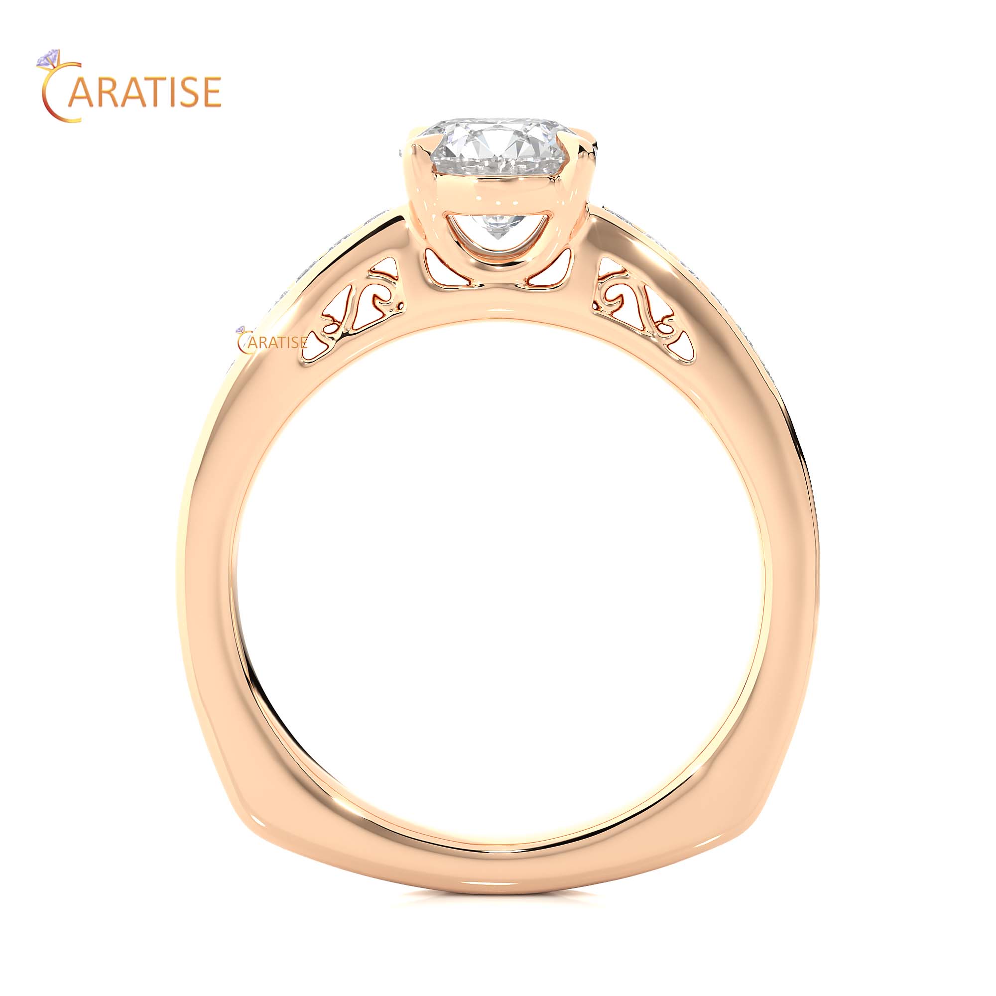 1.27 TDW Round Cut Engagement Moissanite Diamond Ring 925 Silver