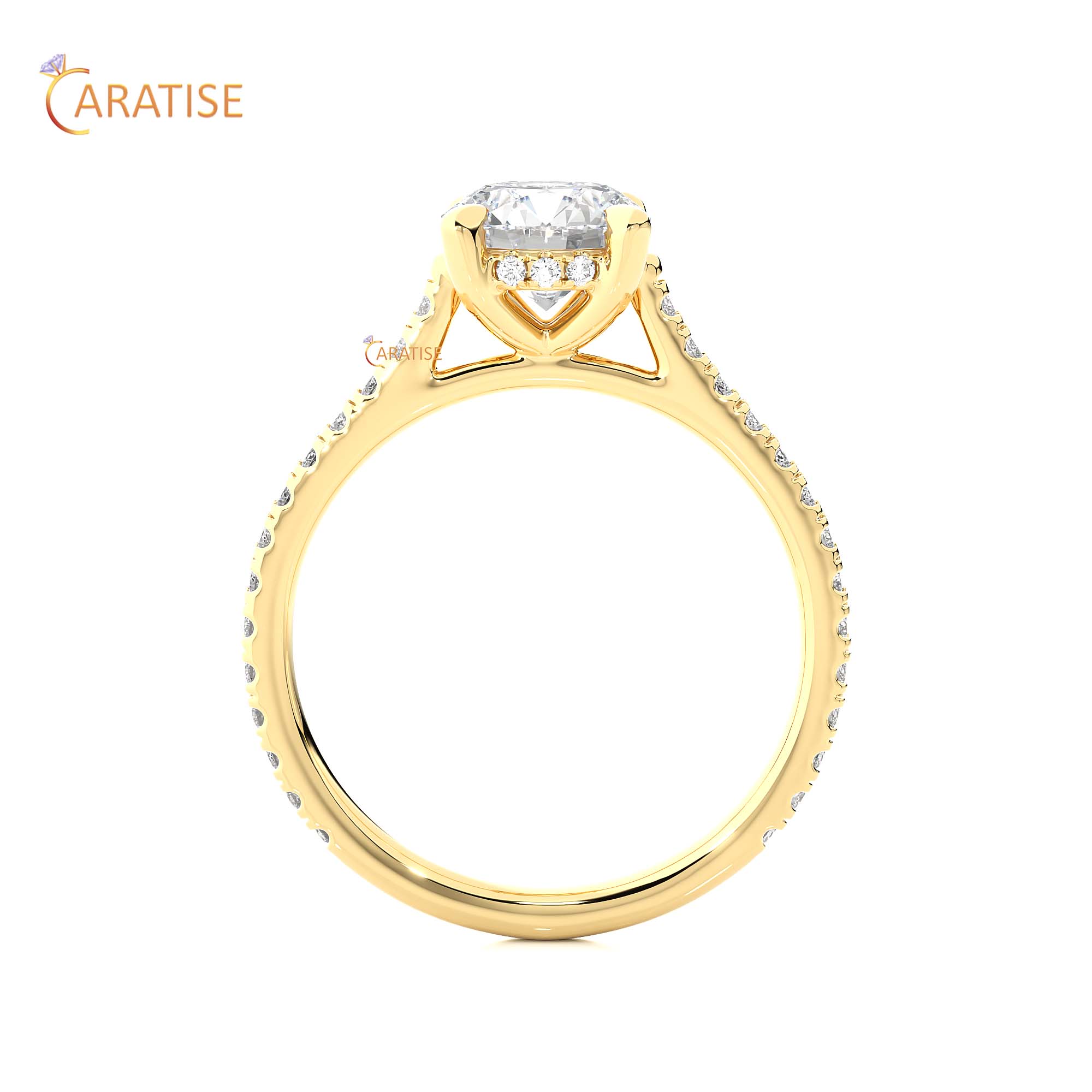 1.58 TDW Round Cut Engagement Moissanite Diamond Ring 925 Silver