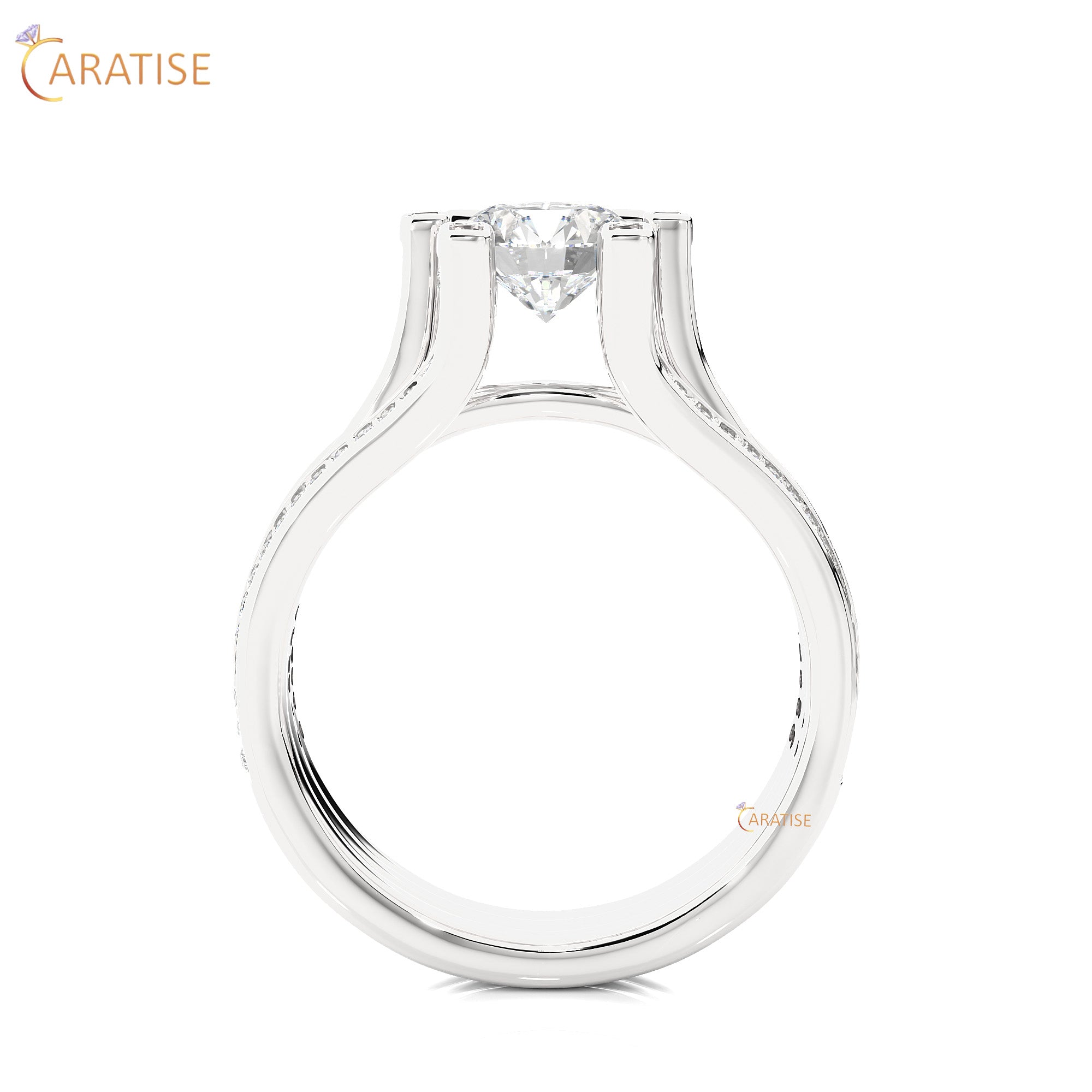 1.48 TDW Round Cut Moissanite Diamond Halo Ring 925 Silver