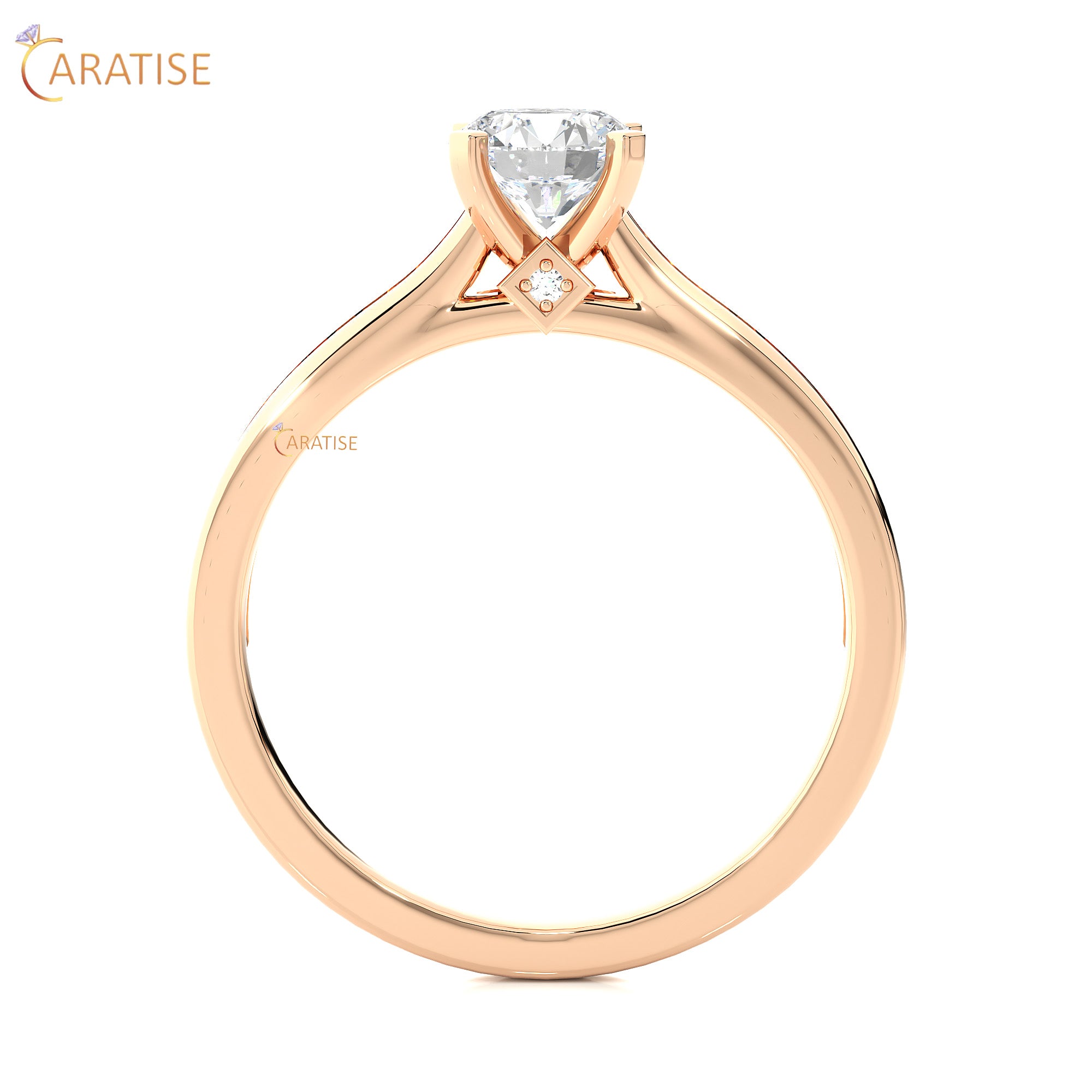 0.75 TDW Round Cut Engagement Moissanite Diamond Ring 925 Silver