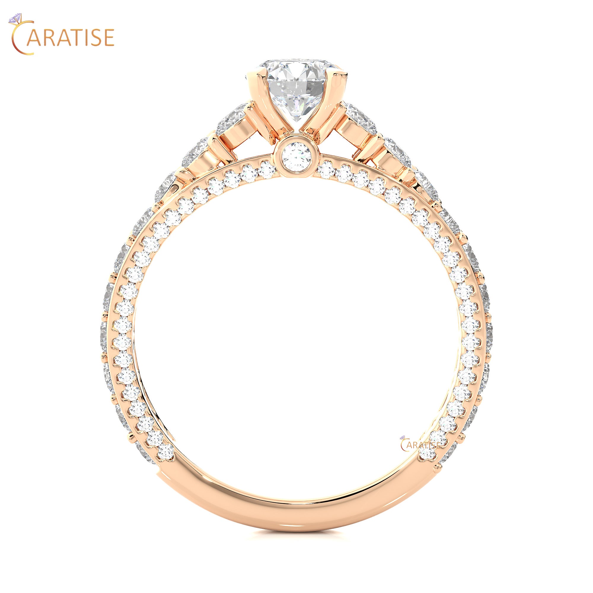 1.79 TDW Round Cut Moissanite Diamond Engagement Ring 925 Silver