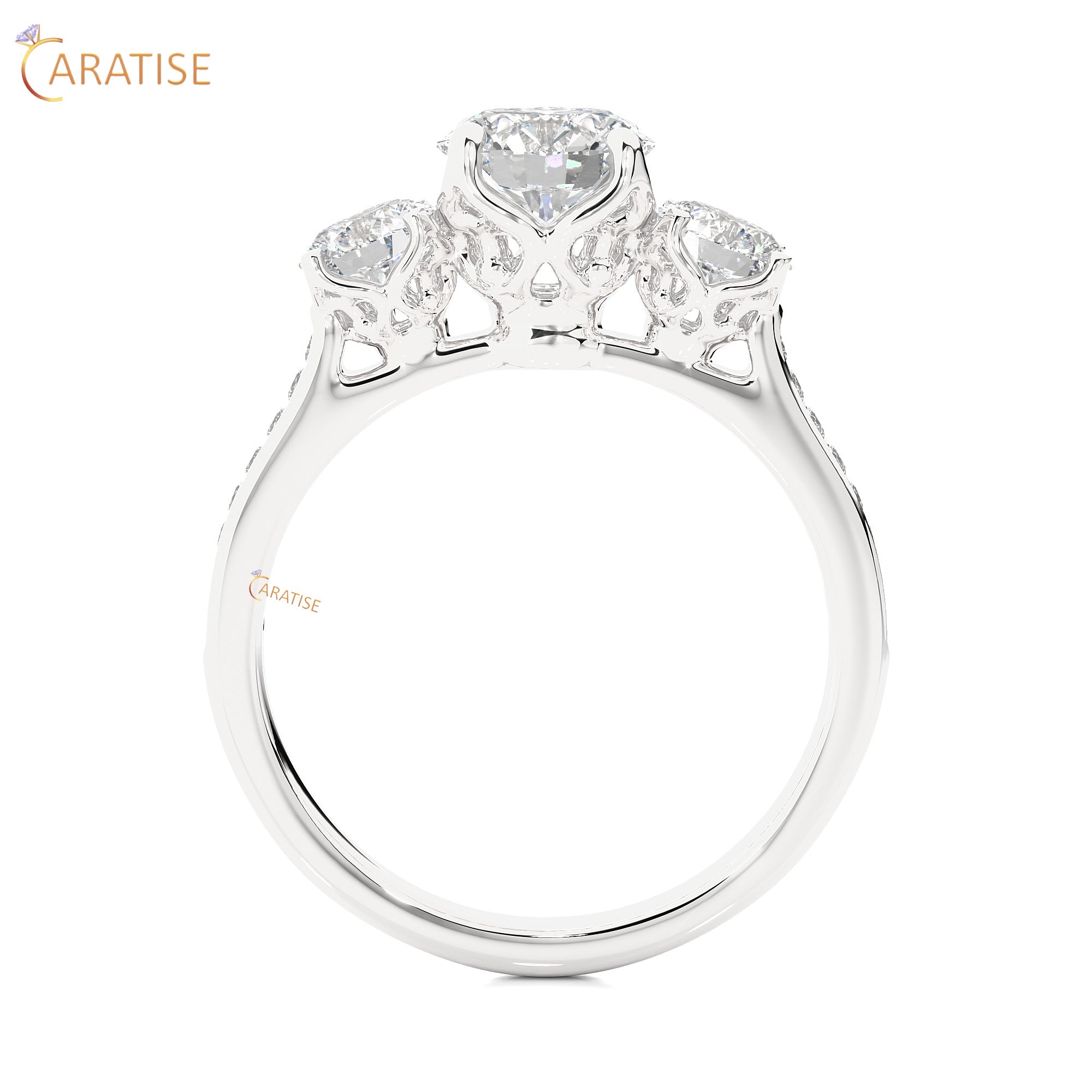 1.80 TDW Round Cut Engagement Moissanite Diamond Ring 925 Silver