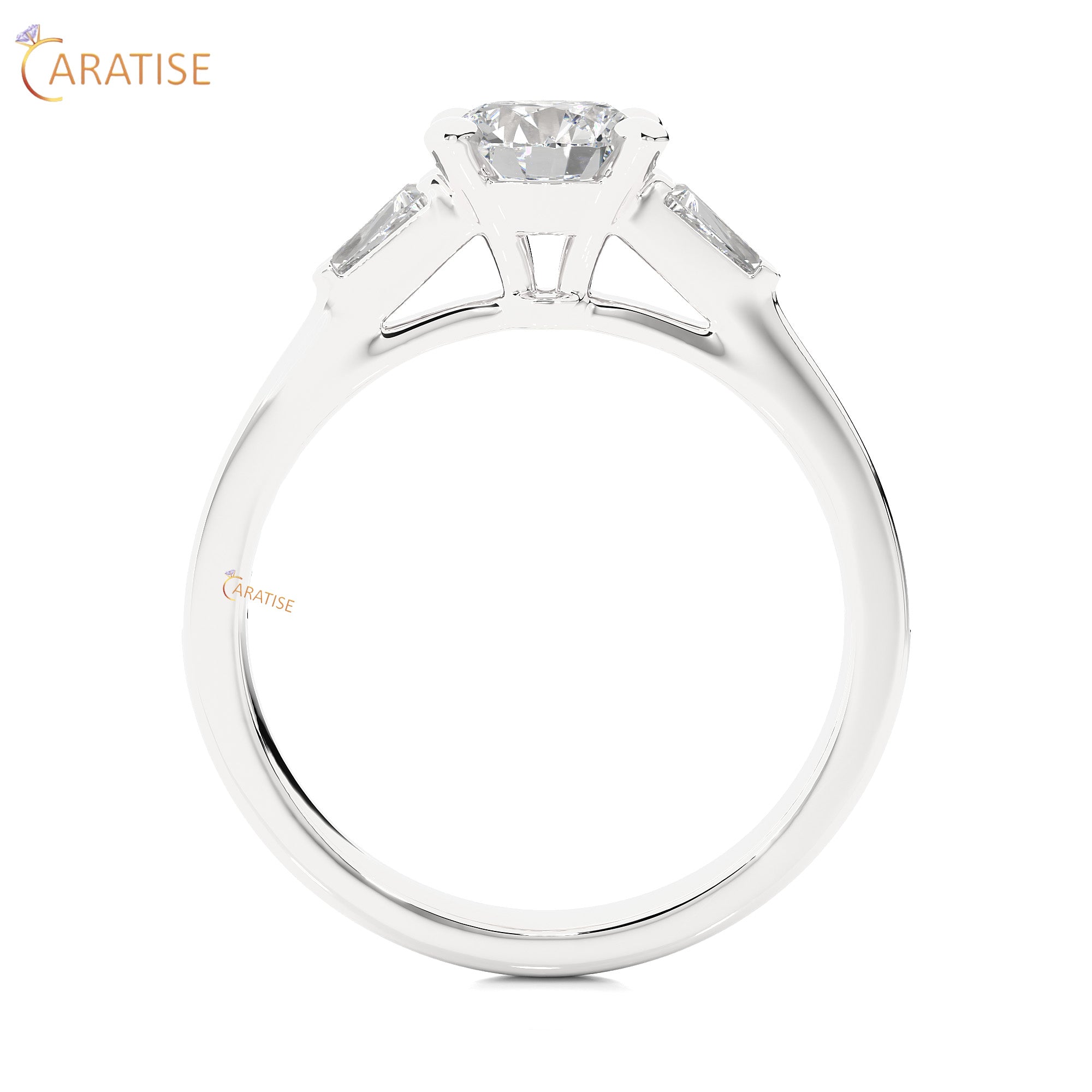 1.69 TDW Round Cut Engagement Moissanite Diamond Ring 925 Silver