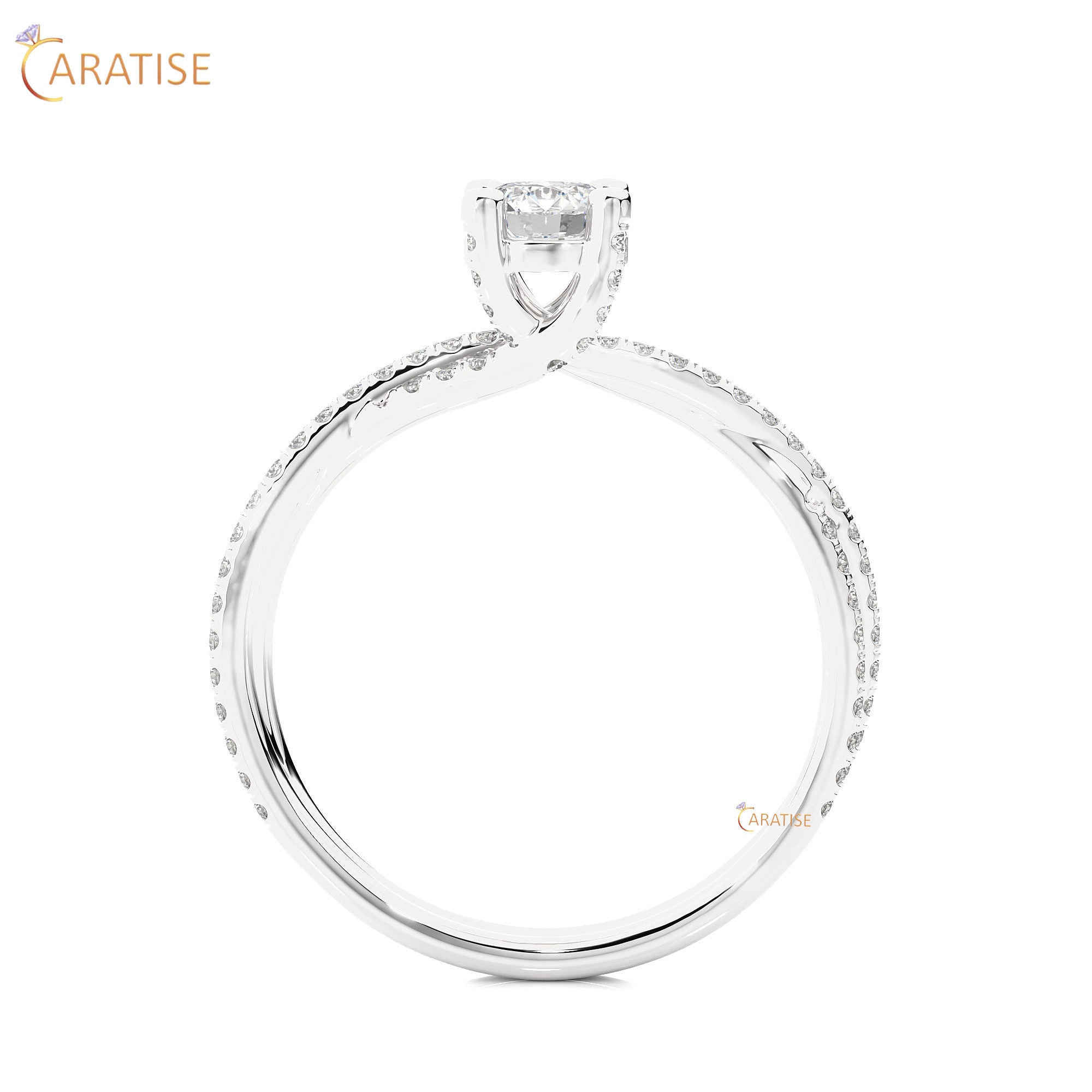 0.74 TDW Round Cut Women's Engagement Diamond Ring