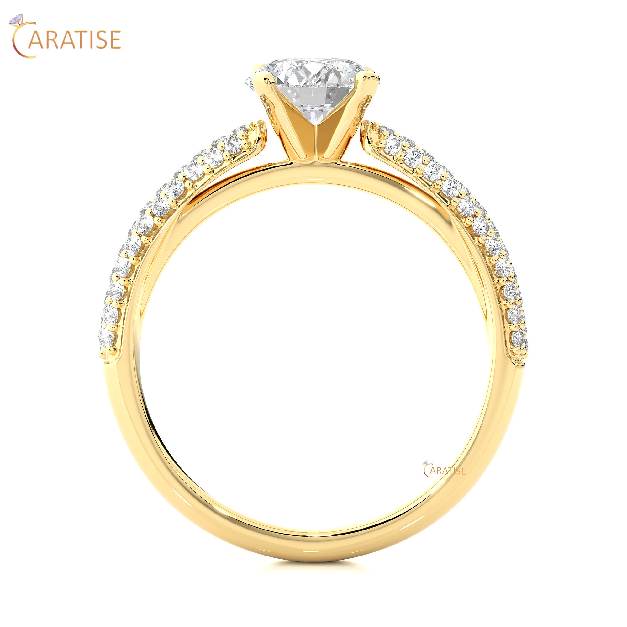 1.22 TDW Round Cut Engagement Moissanite Diamond Ring 925 Silver