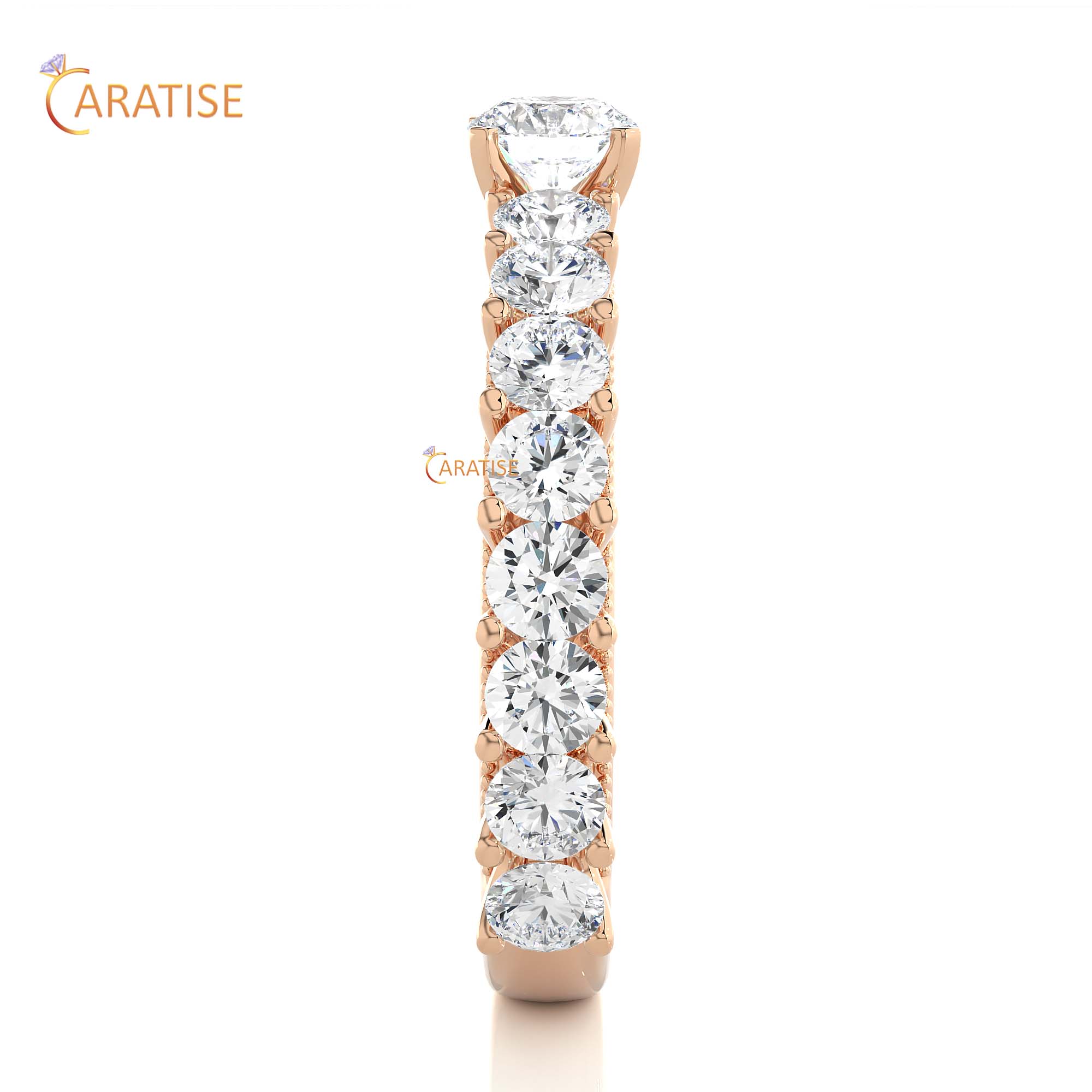 2.53 TDW Round Cut Engagement Moissanite Diamond Ring 925 Silver