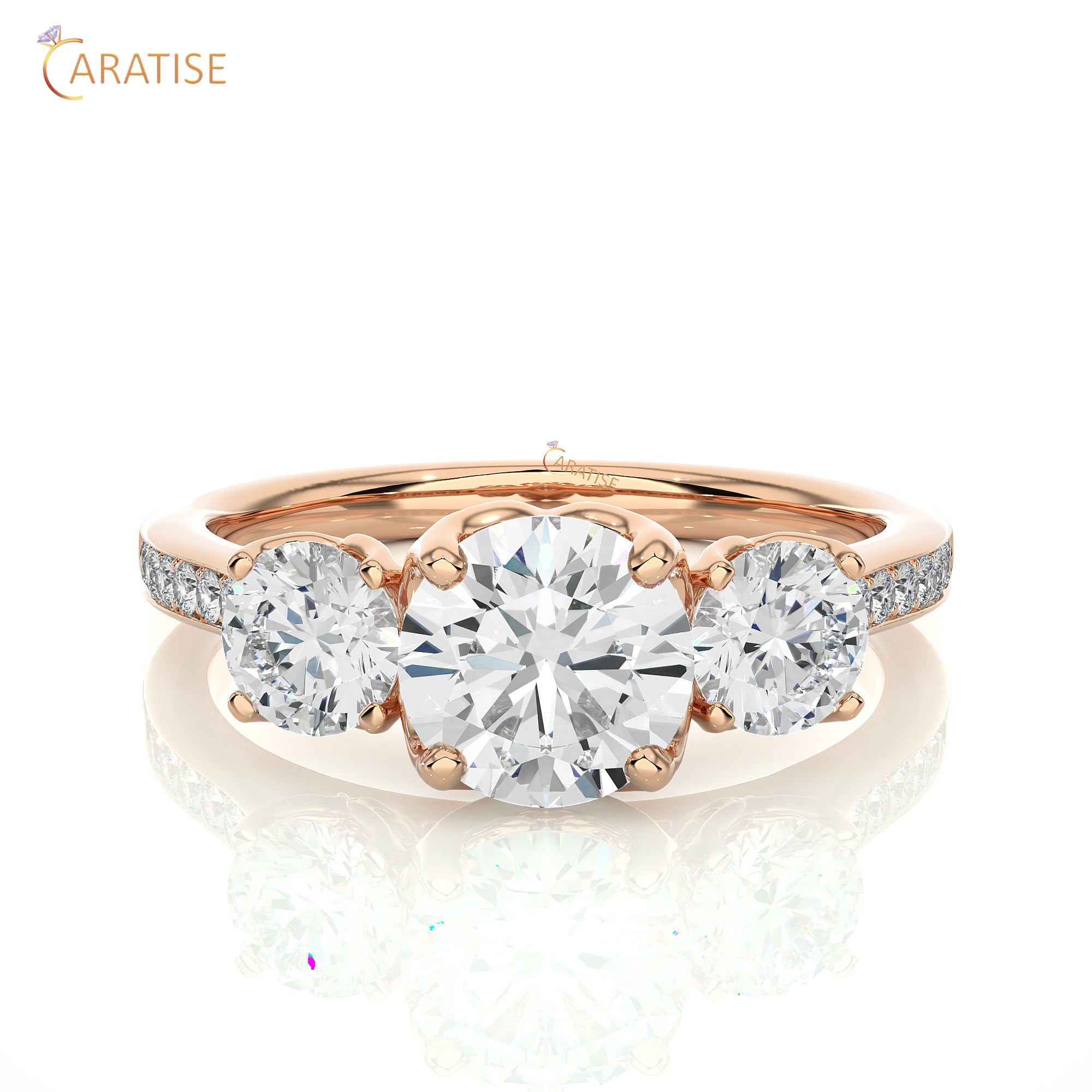 1.80 TDW Round Cut Engagement Moissanite Diamond Ring 925 Silver