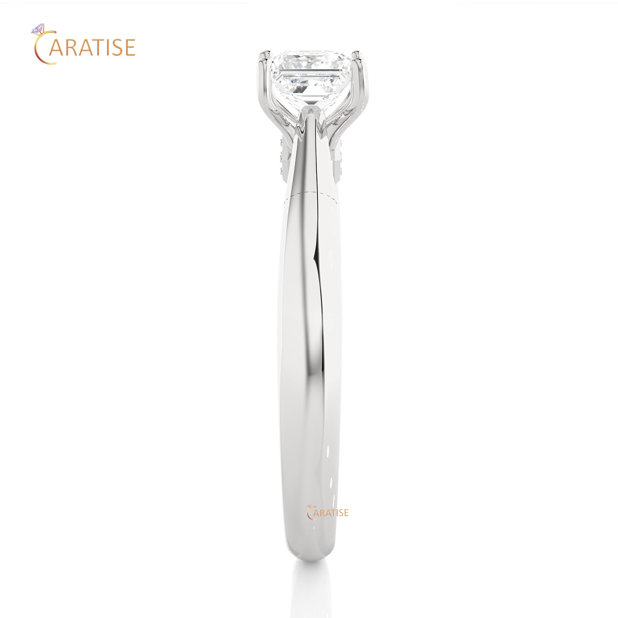 0.80 TDW Round & Princess Cut Women's Engagement Diamond Ring