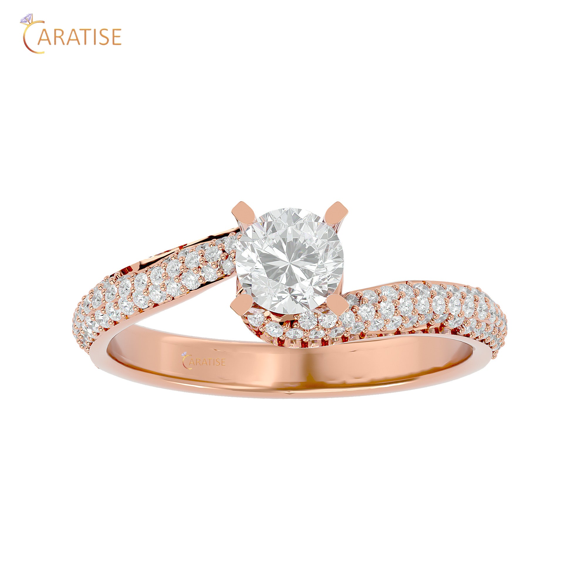 0.87 TDW Round Cut Engagement Moissanite Diamond Ring 925 Silver