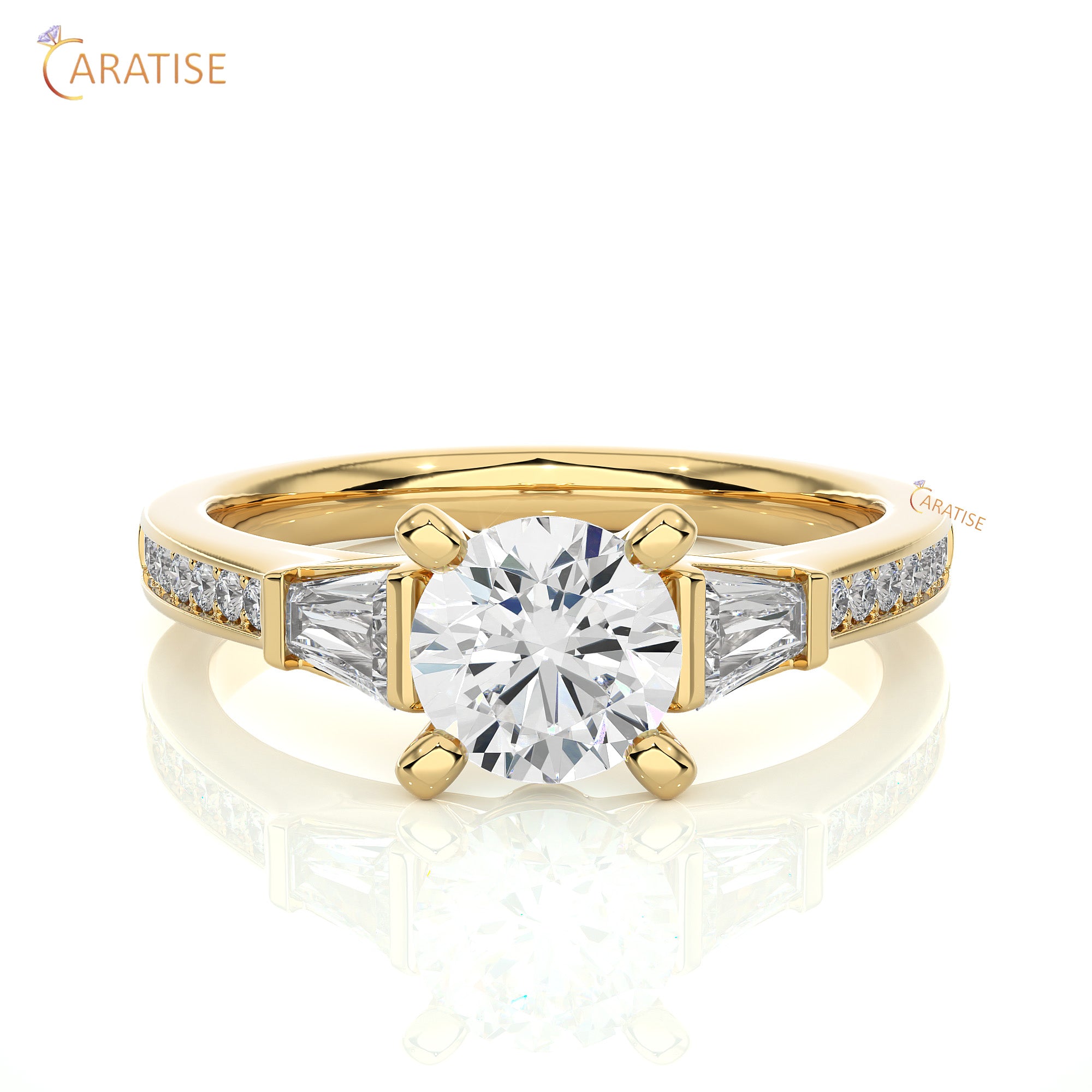 1.69 TDW Round Cut Engagement Moissanite Diamond Ring 925 Silver