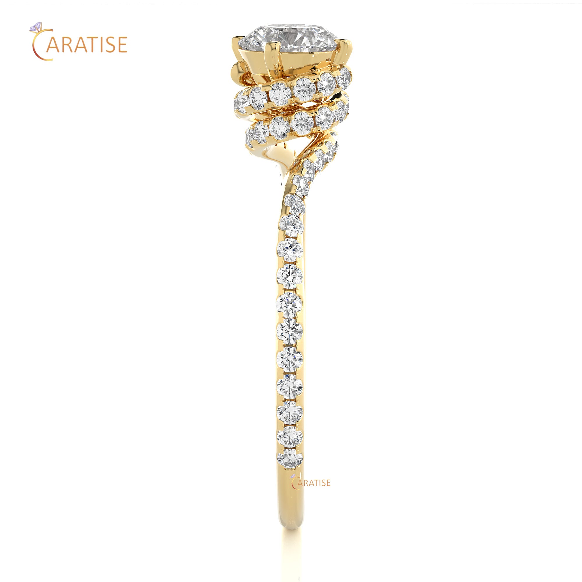 0.84 TDW Round Cut Engagement Moissanite Diamond Ring 925 Silver