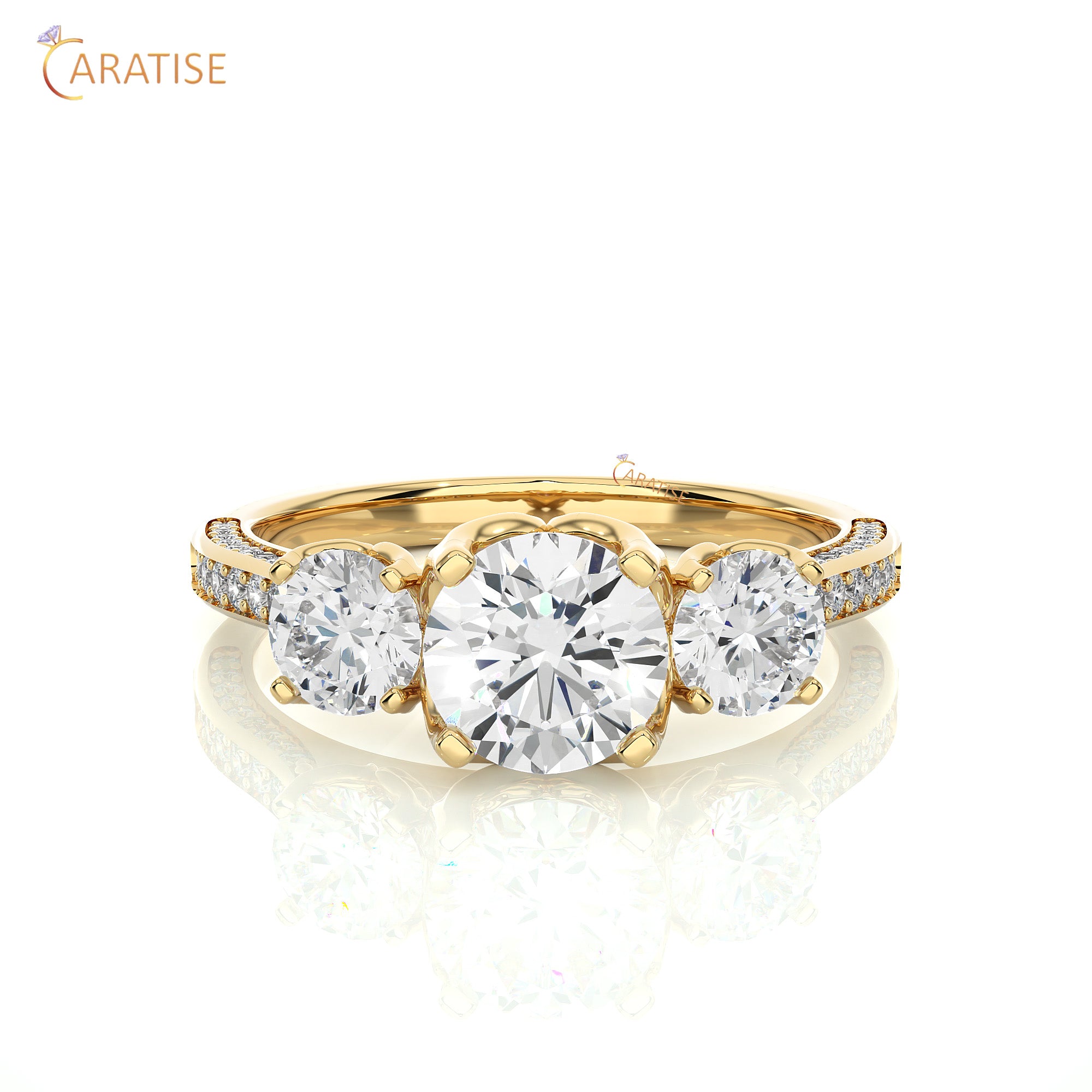 1.90 TDW Round Cut Engagement Moissanite Diamond Ring 925 Silver