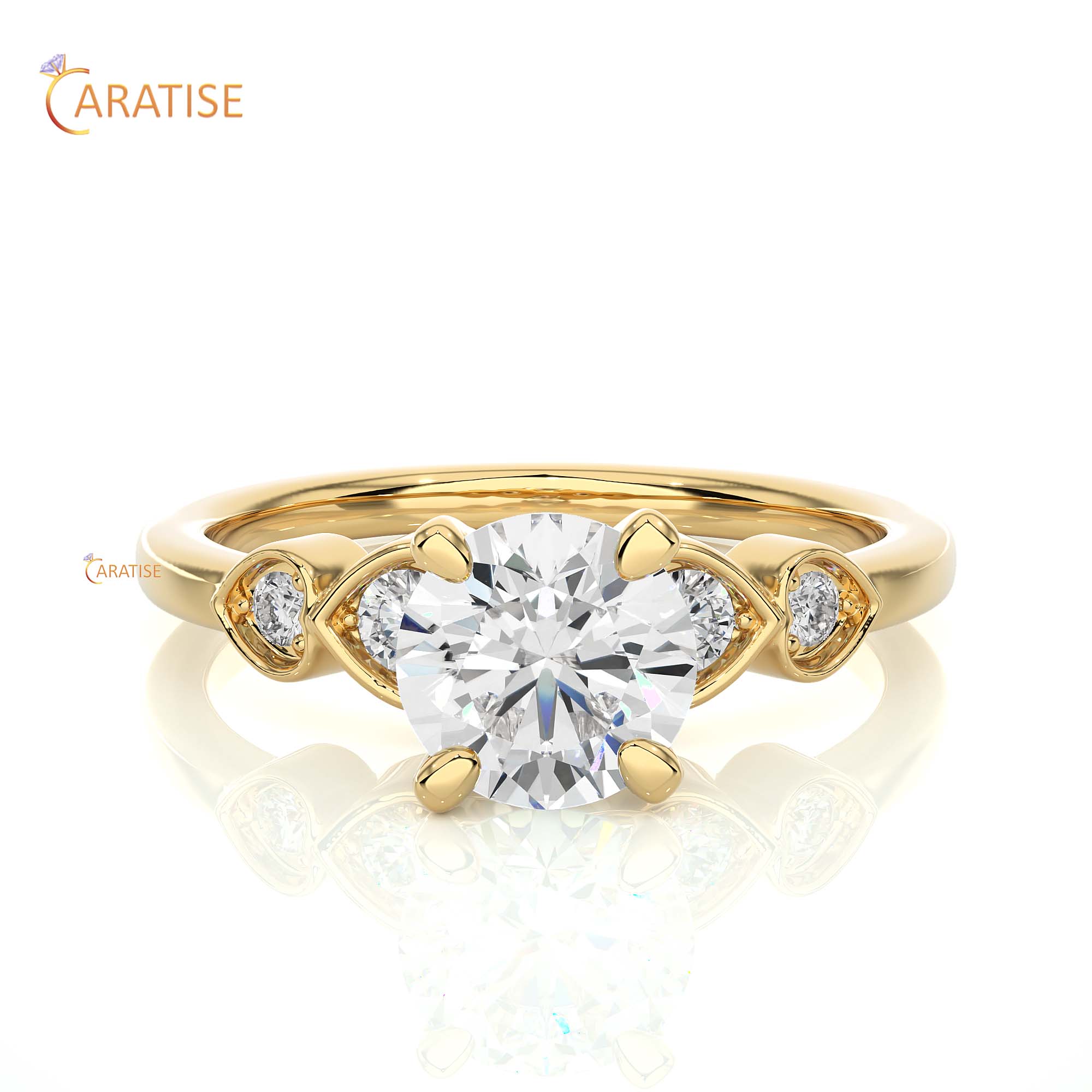 1.21 TDW Round Cut Engagement Moissanite Diamond Ring 925 Silver