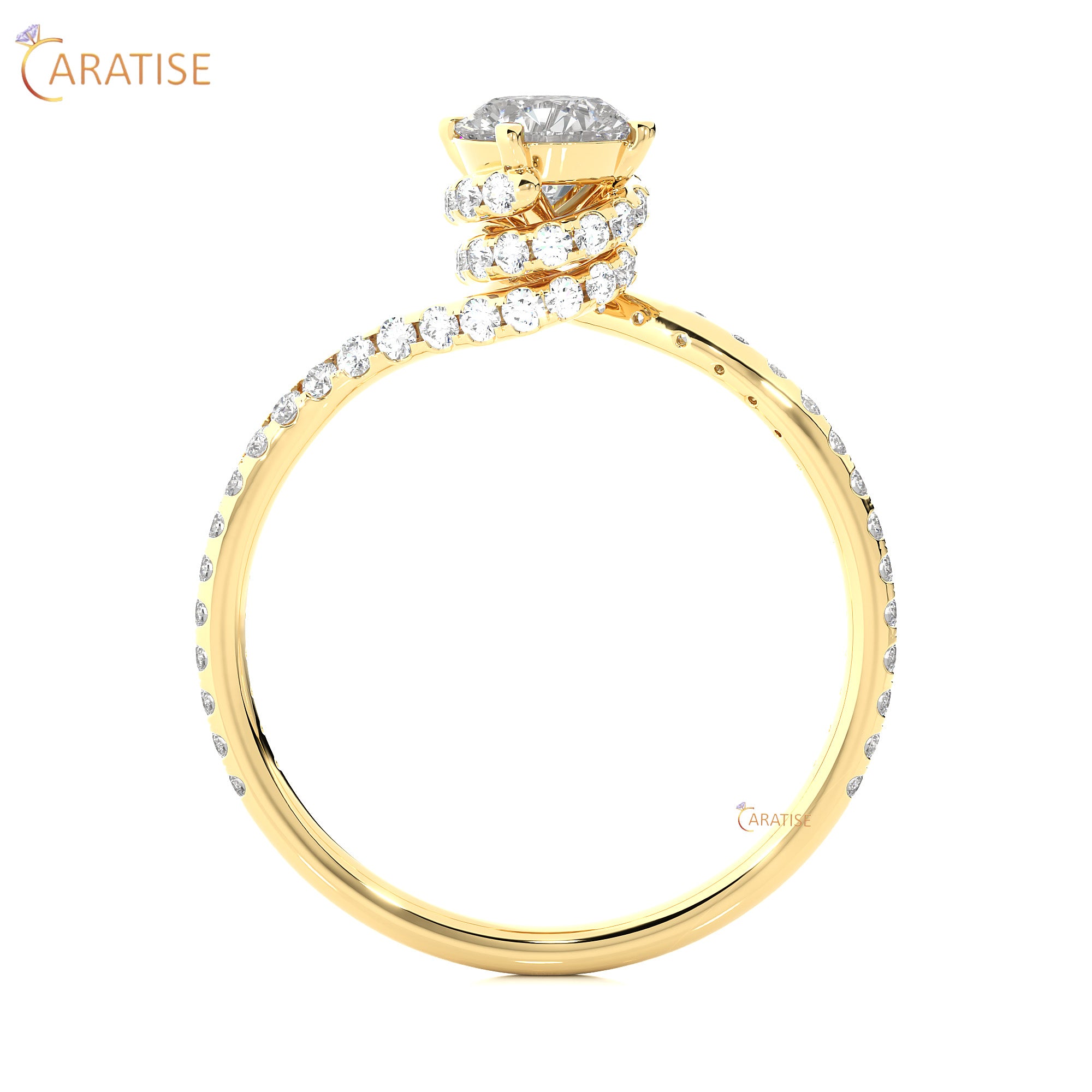 0.84 TDW Round Cut Engagement Moissanite Diamond Ring 925 Silver