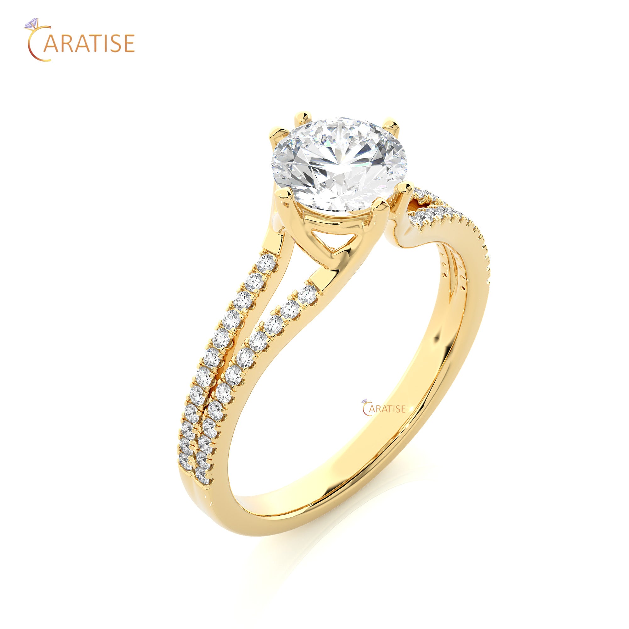 1.05 TDW Round Cut Engagement Moissanite Diamond Ring 925 Silver
