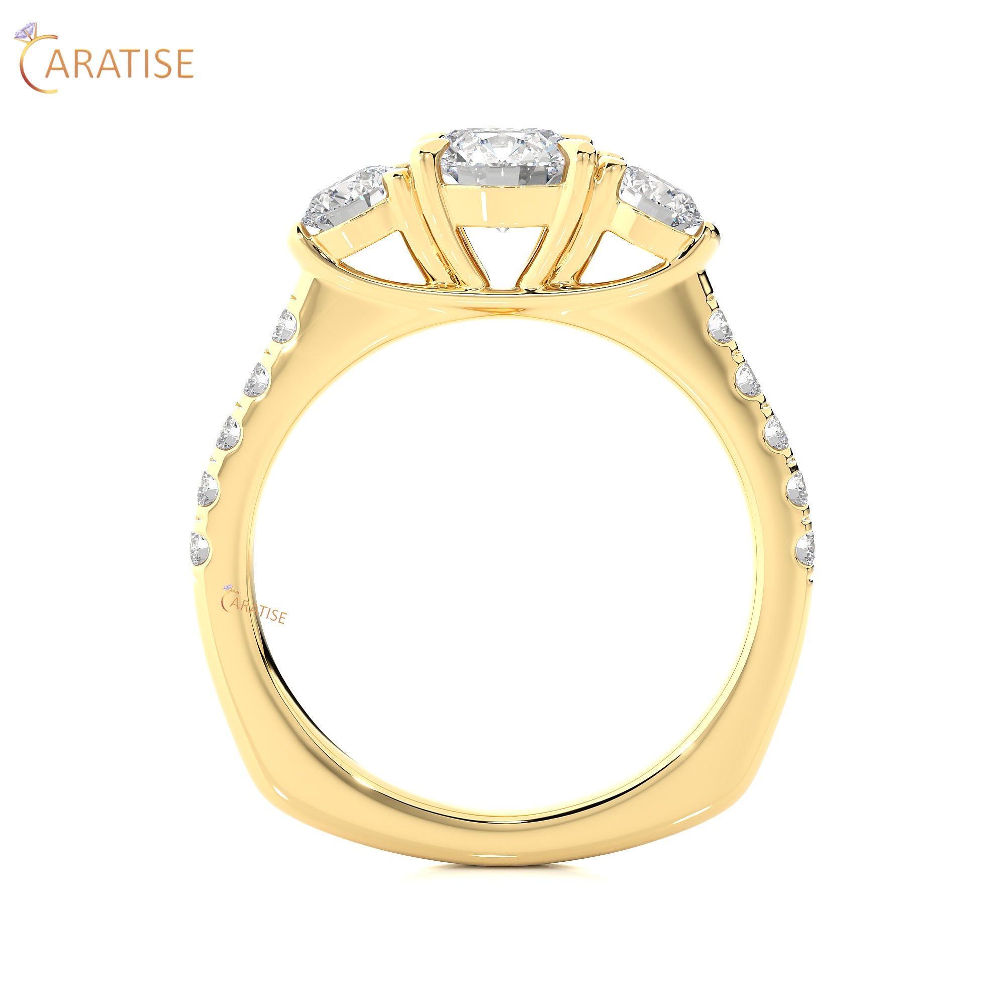 1.55 TDW Round Cut Engagement Moissanite Diamond Ring 925 Silver