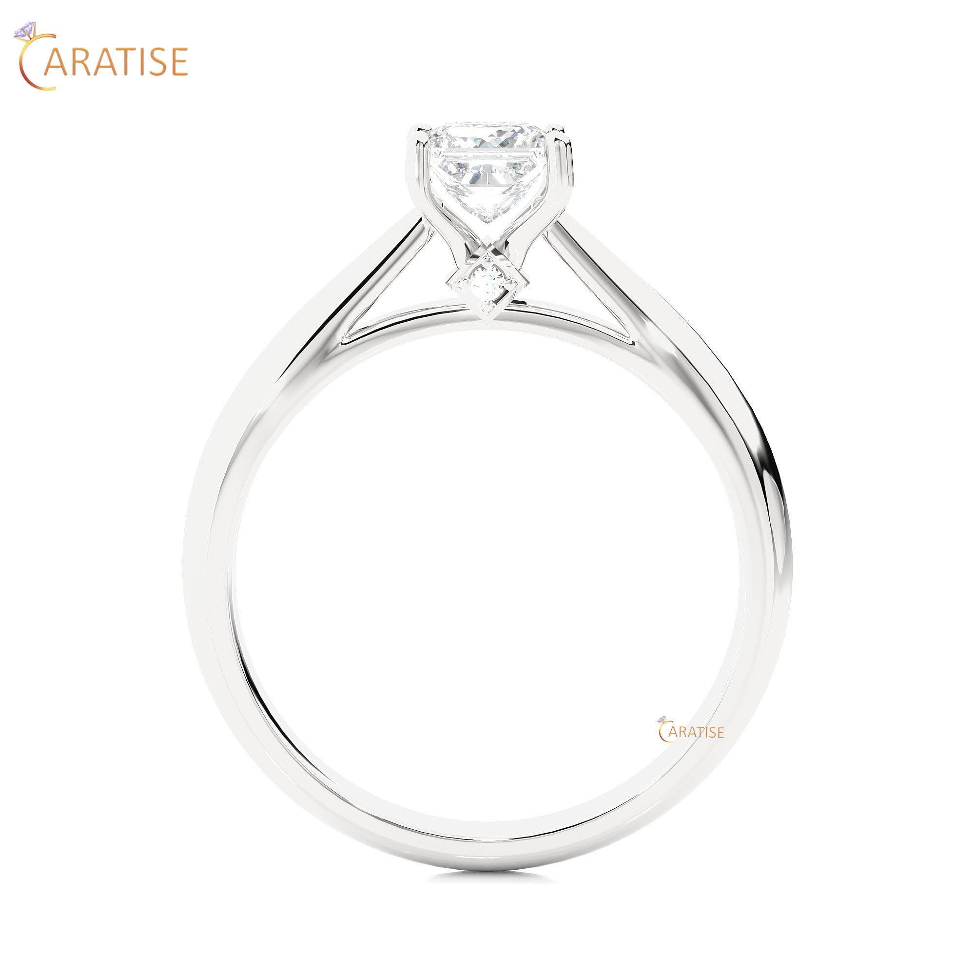 0.80 TDW Round & Princess Cut Women's Engagement Diamond Ring
