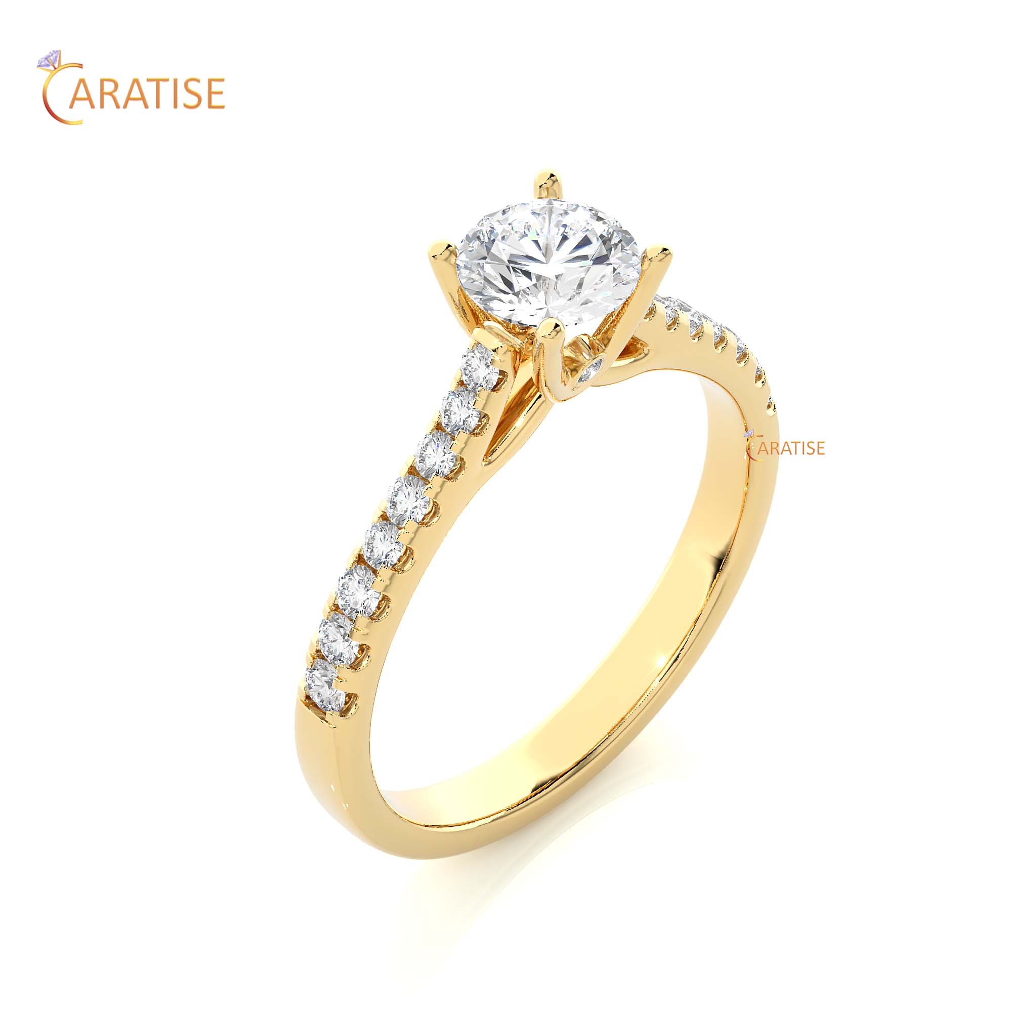 0.85 TDW Round Cut Engagement Moissanite Diamond Ring 925 Silver