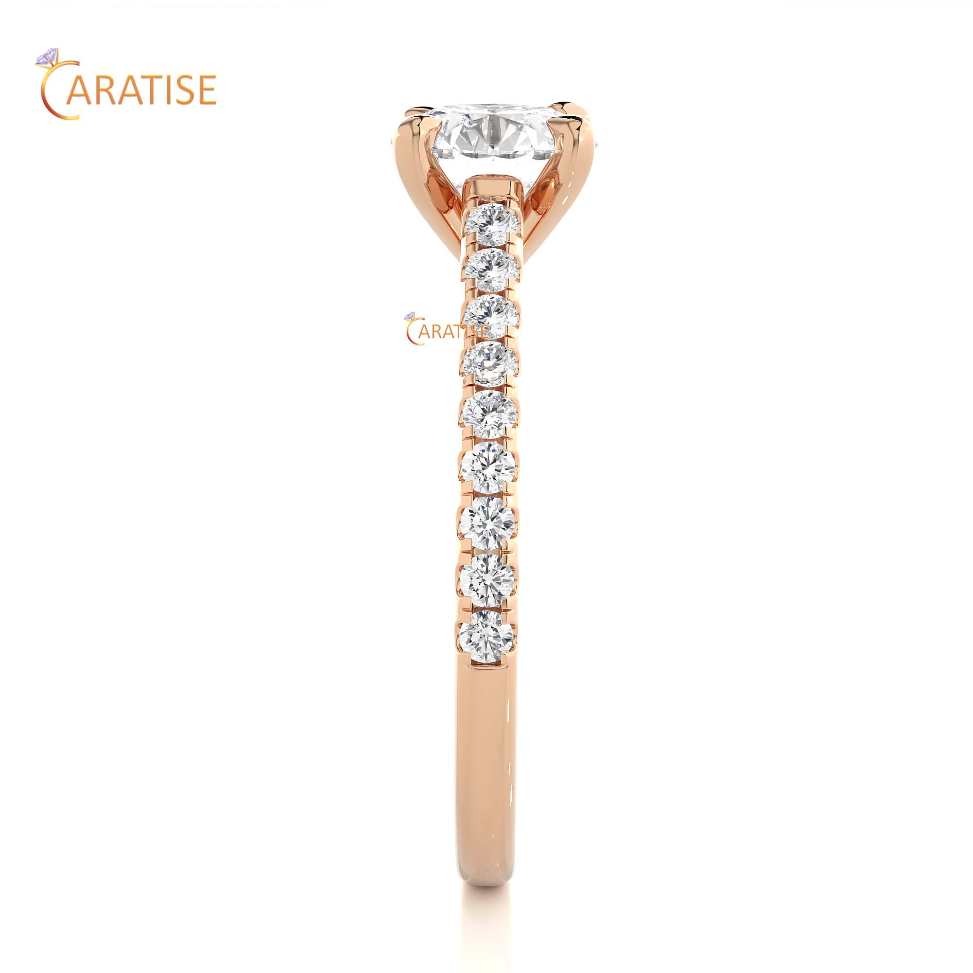 1.36 TDW Round Cut Engagement Moissanite Diamond Ring 925 Silver