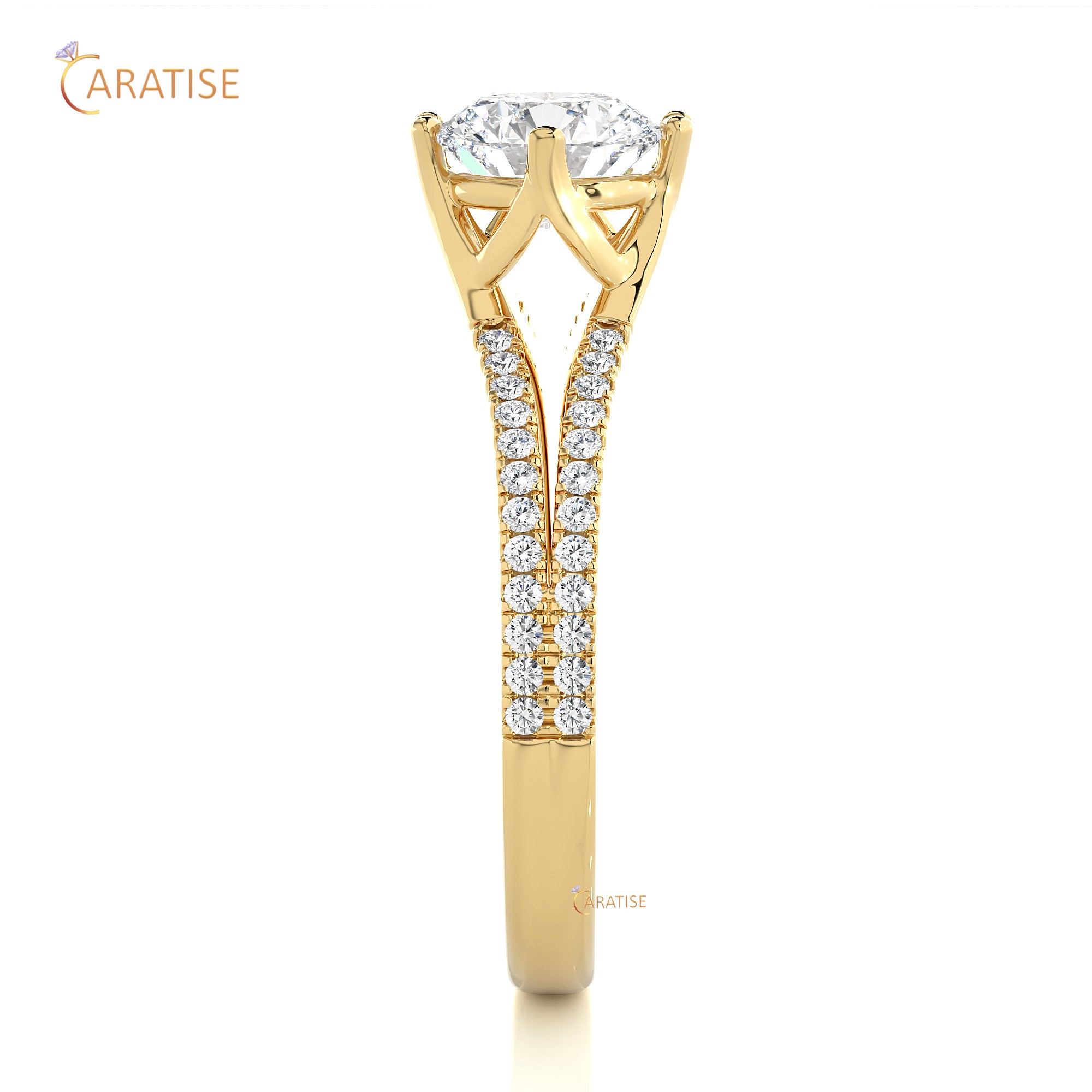 1.05 TDW Round Cut Engagement Moissanite Diamond Ring 925 Silver