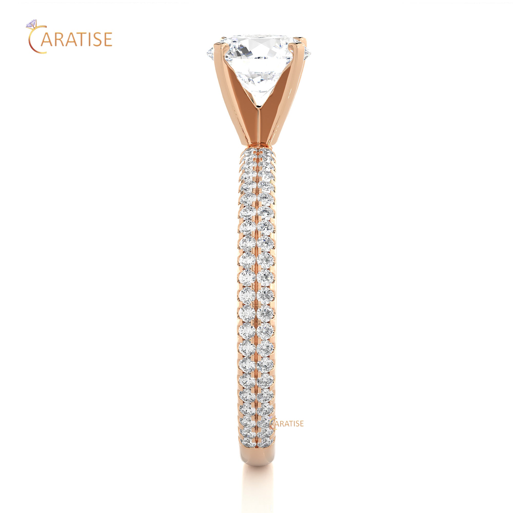 1.14 TDW Round Cut Engagement Moissanite Diamond Ring 925 Silver