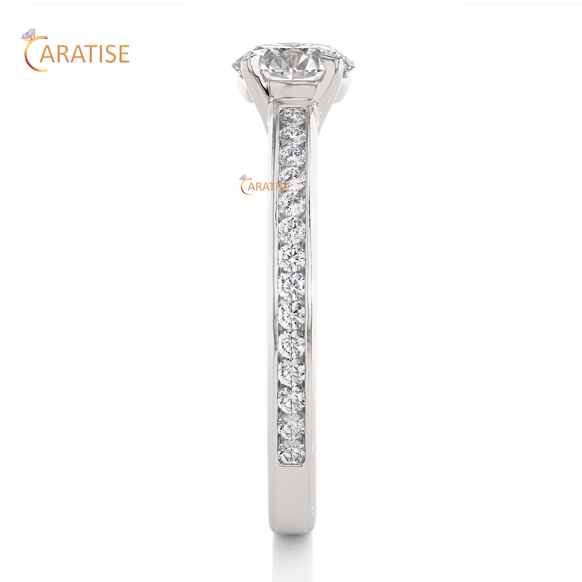 1.27 TDW Round Cut Engagement Moissanite Diamond Ring 925 Silver