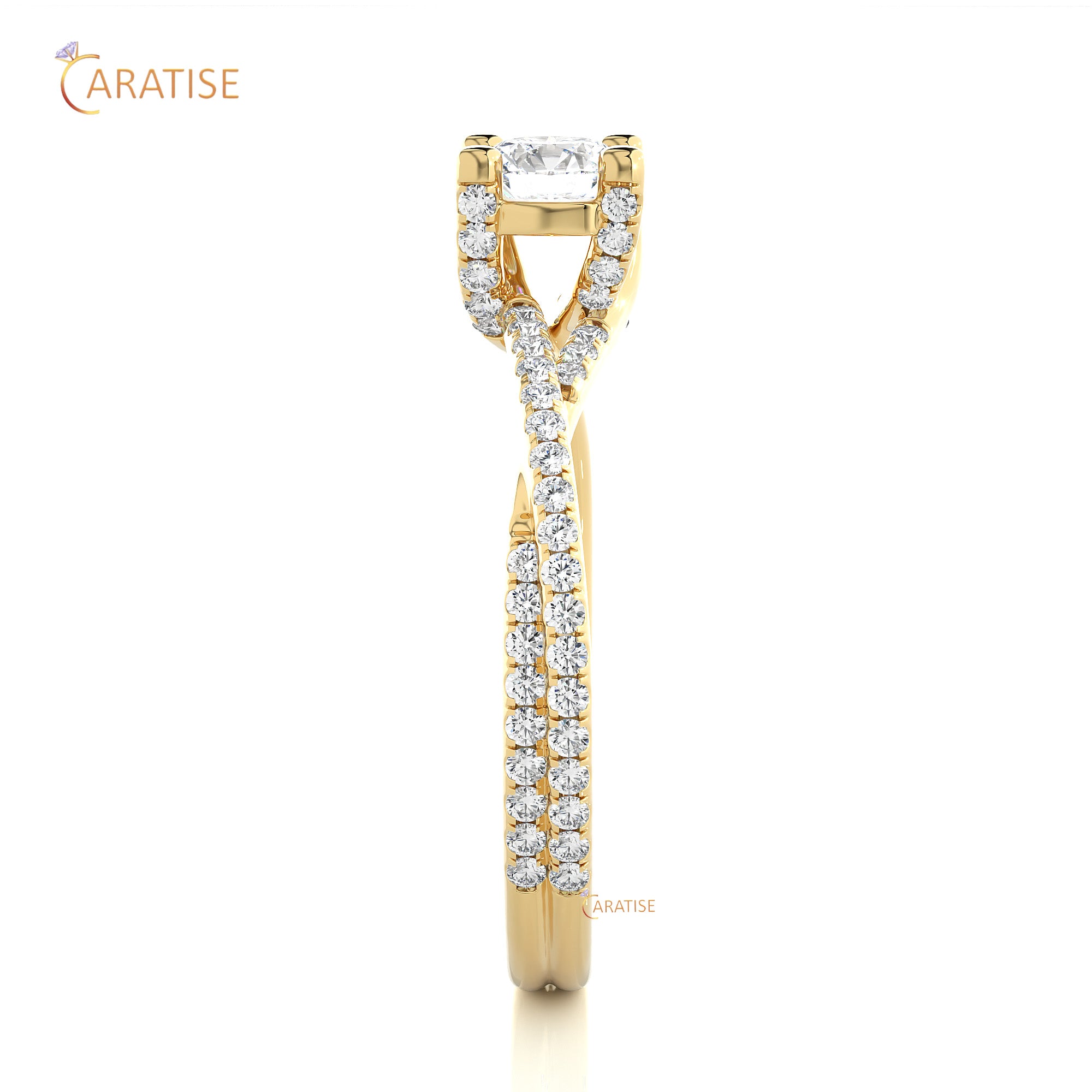 0.74 TDW Round Cut Women's Engagement Diamond Ring