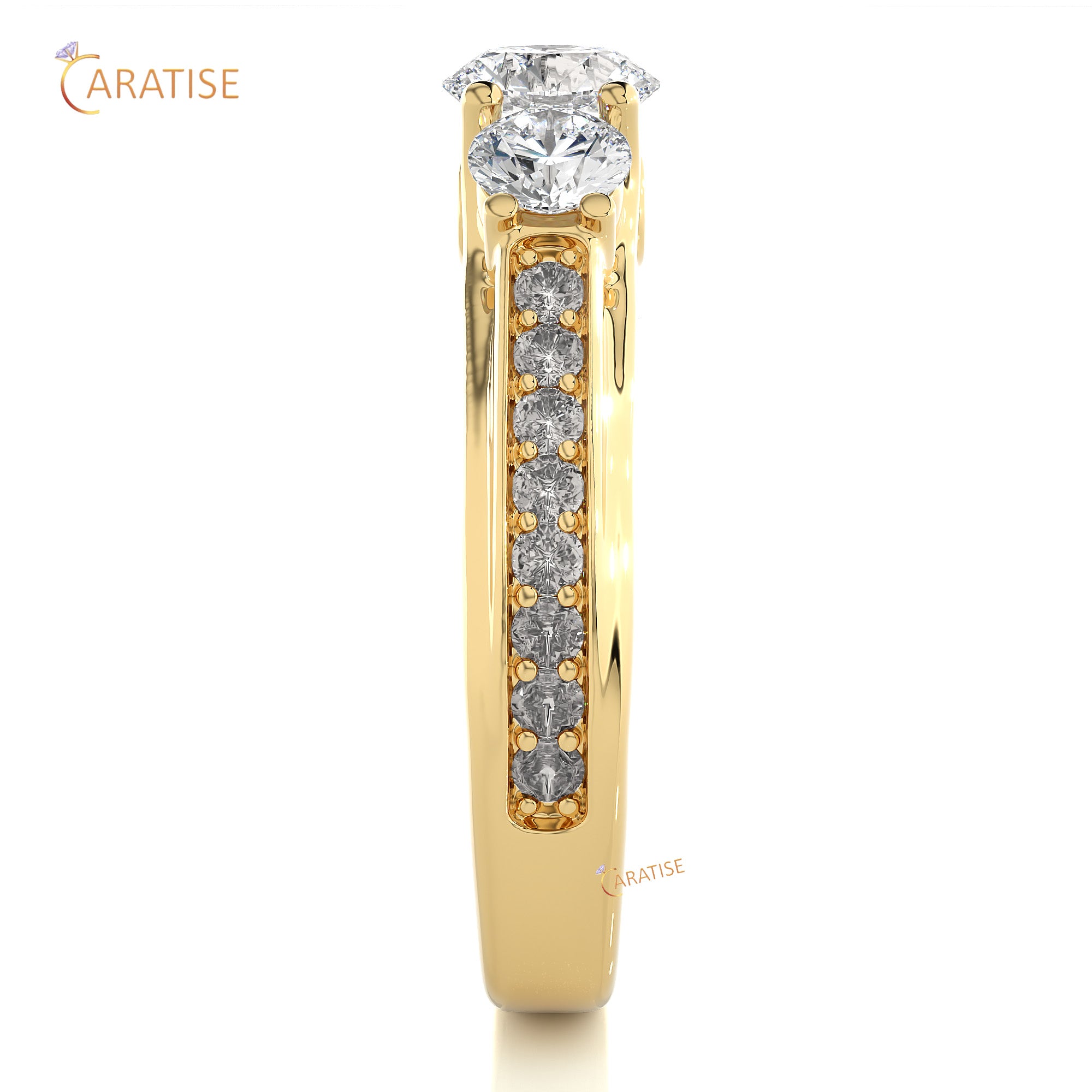 1.70 TDW Round Cut Engagement Moissanite Diamond Ring 925 Silver