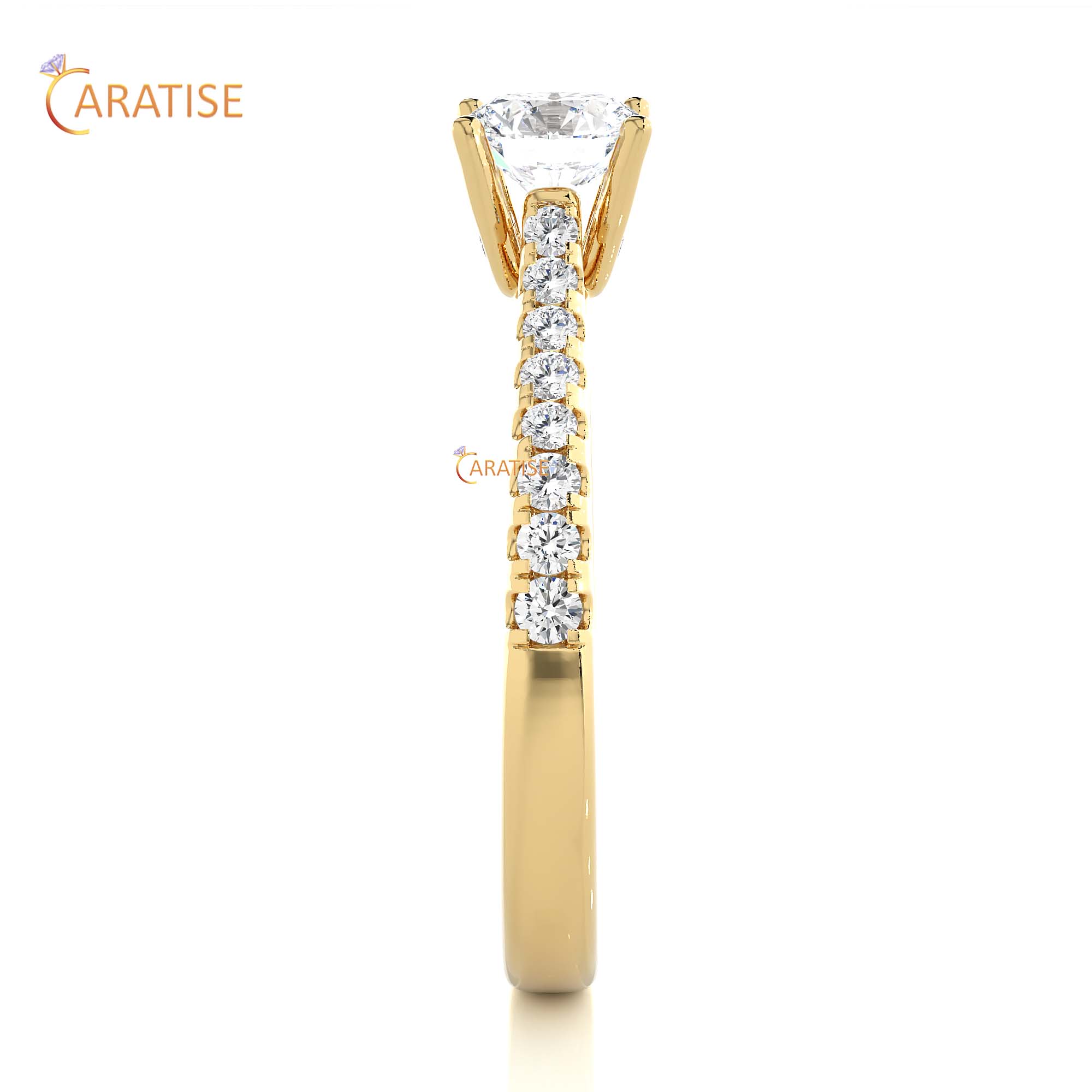 0.85 TDW Round Cut Engagement Moissanite Diamond Ring 925 Silver