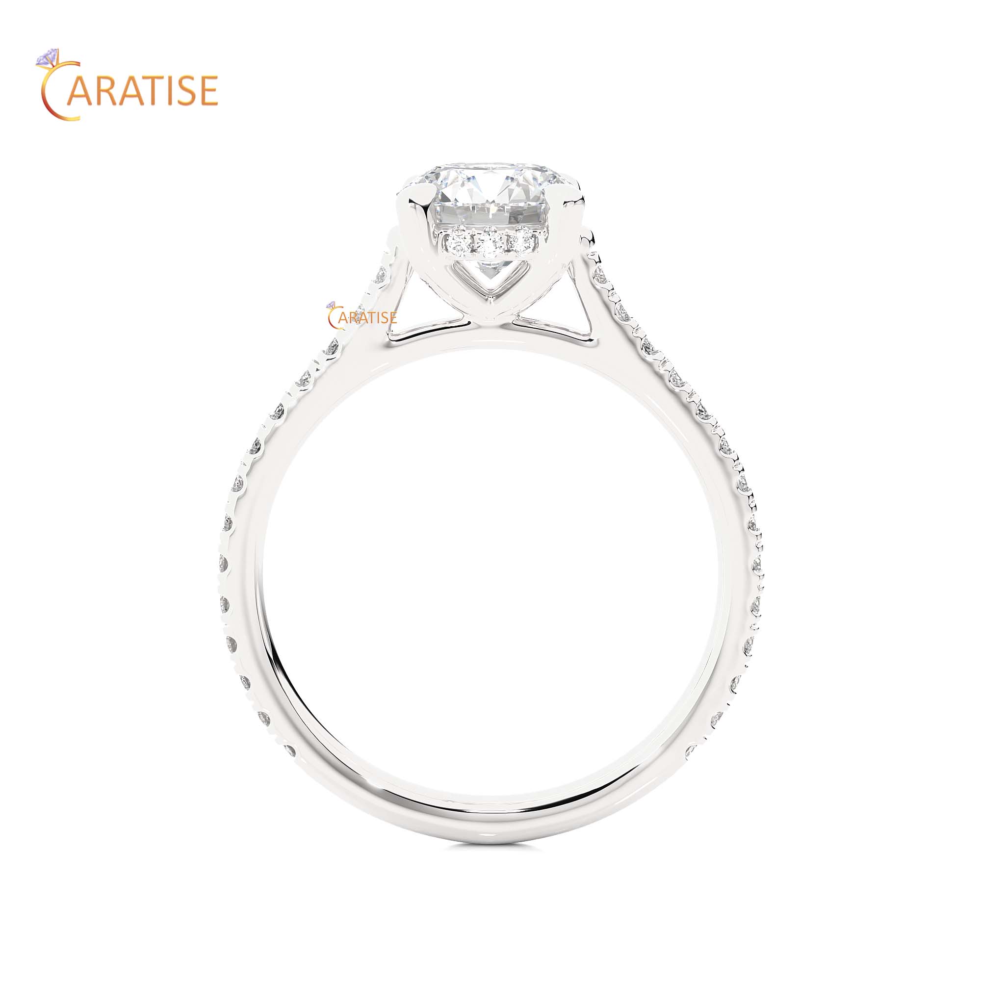 1.58 TDW Round Cut Engagement Moissanite Diamond Ring 925 Silver