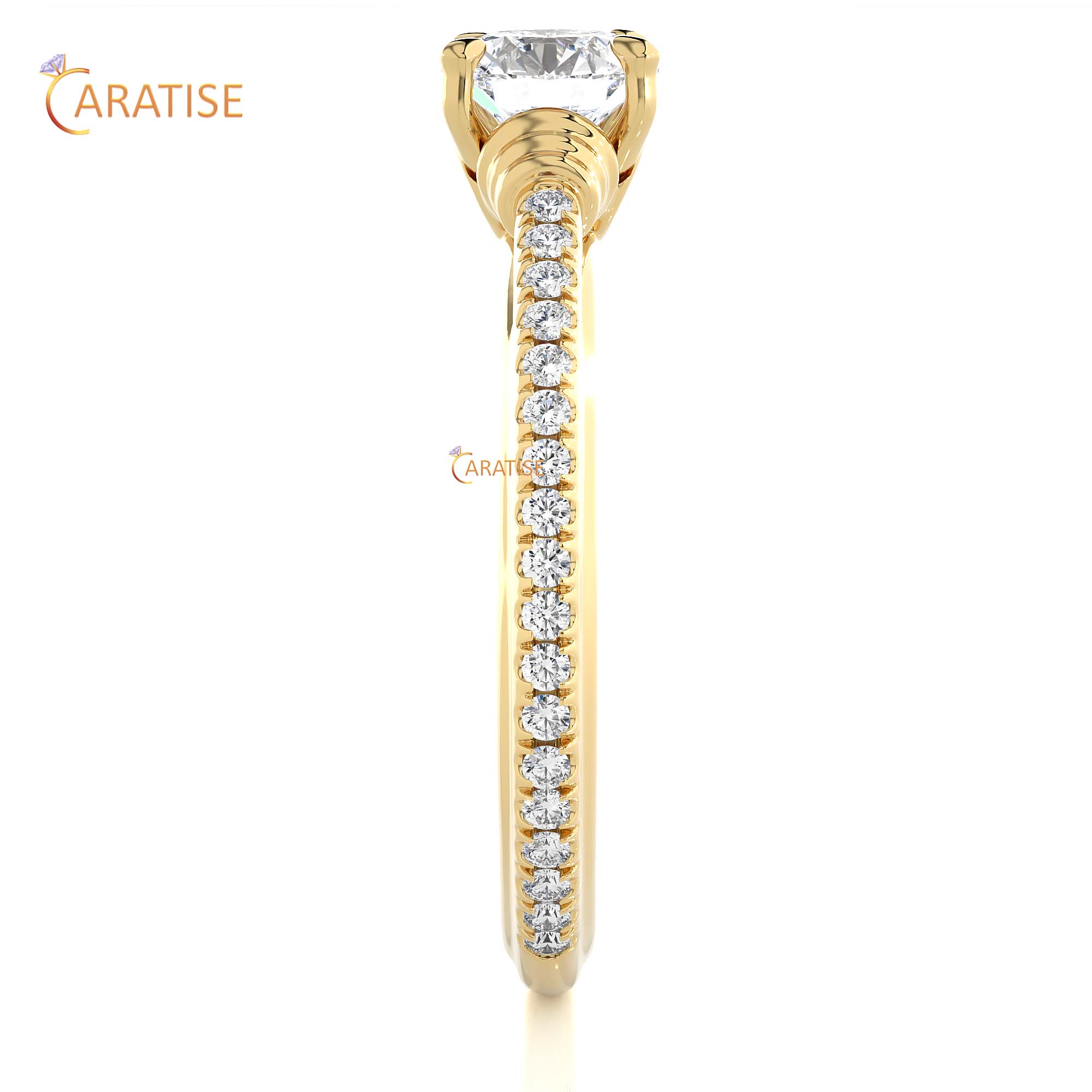 1.26 TDW Round Cut Engagement Moissanite Diamond Ring 925 Silver