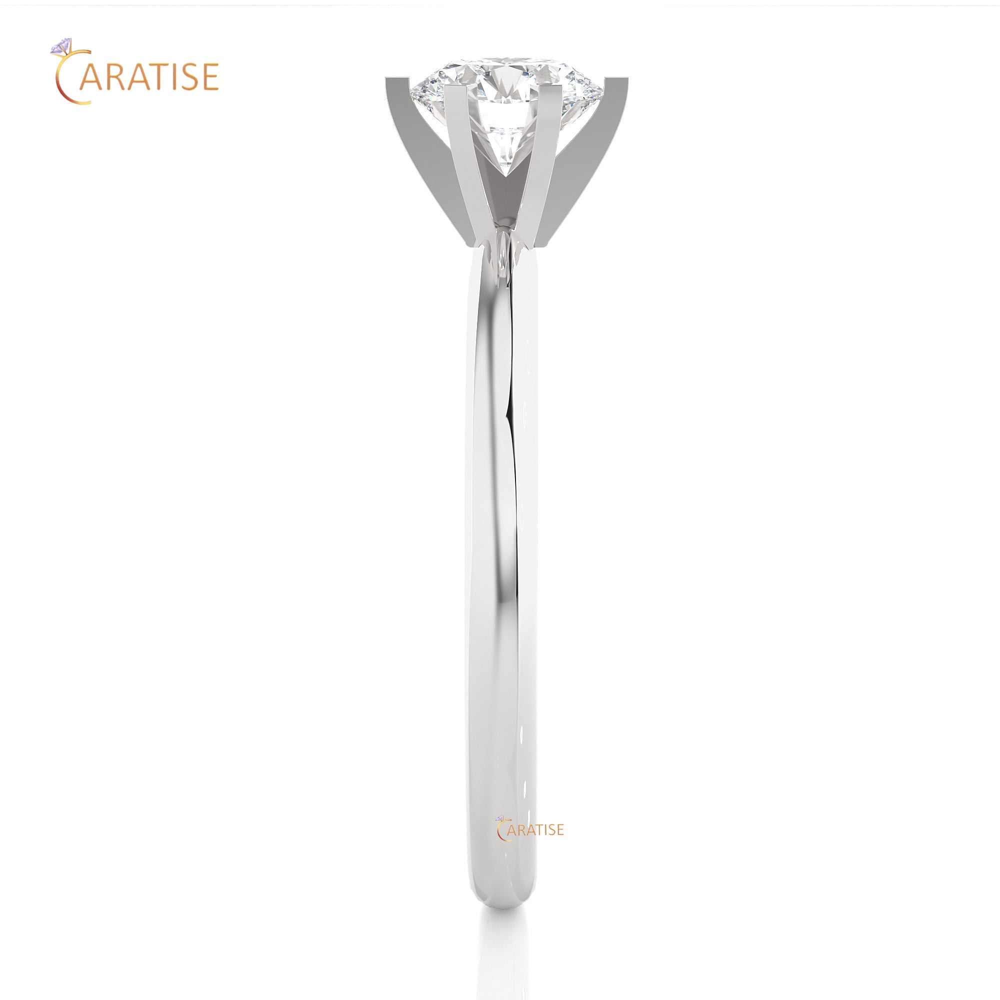 1.18 TDW Round Cut Moissanite Diamond  Solitaire Ring 925 Silver