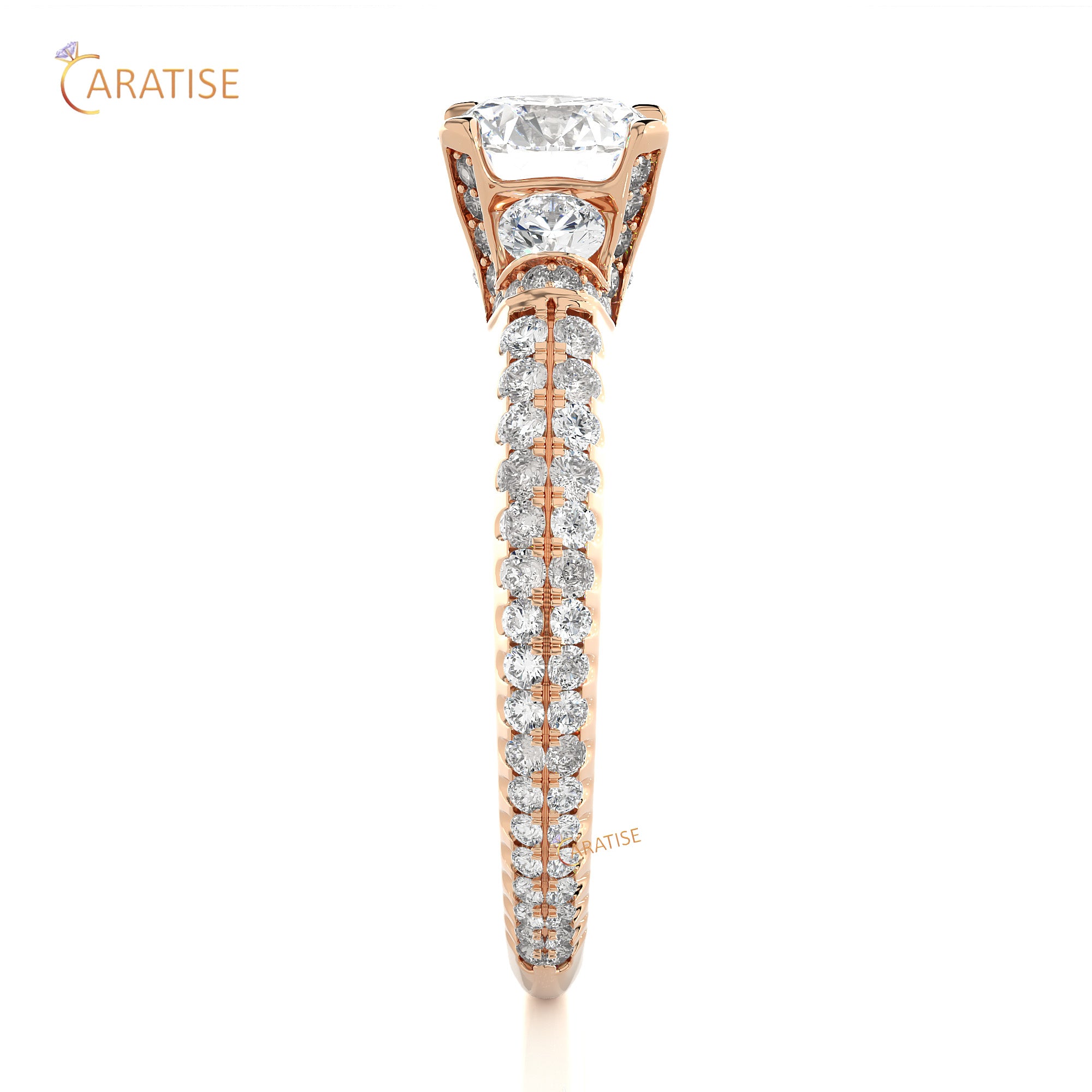 1.44 TDW Round Cut Engagement Moissanite Diamond Ring 925 Silver