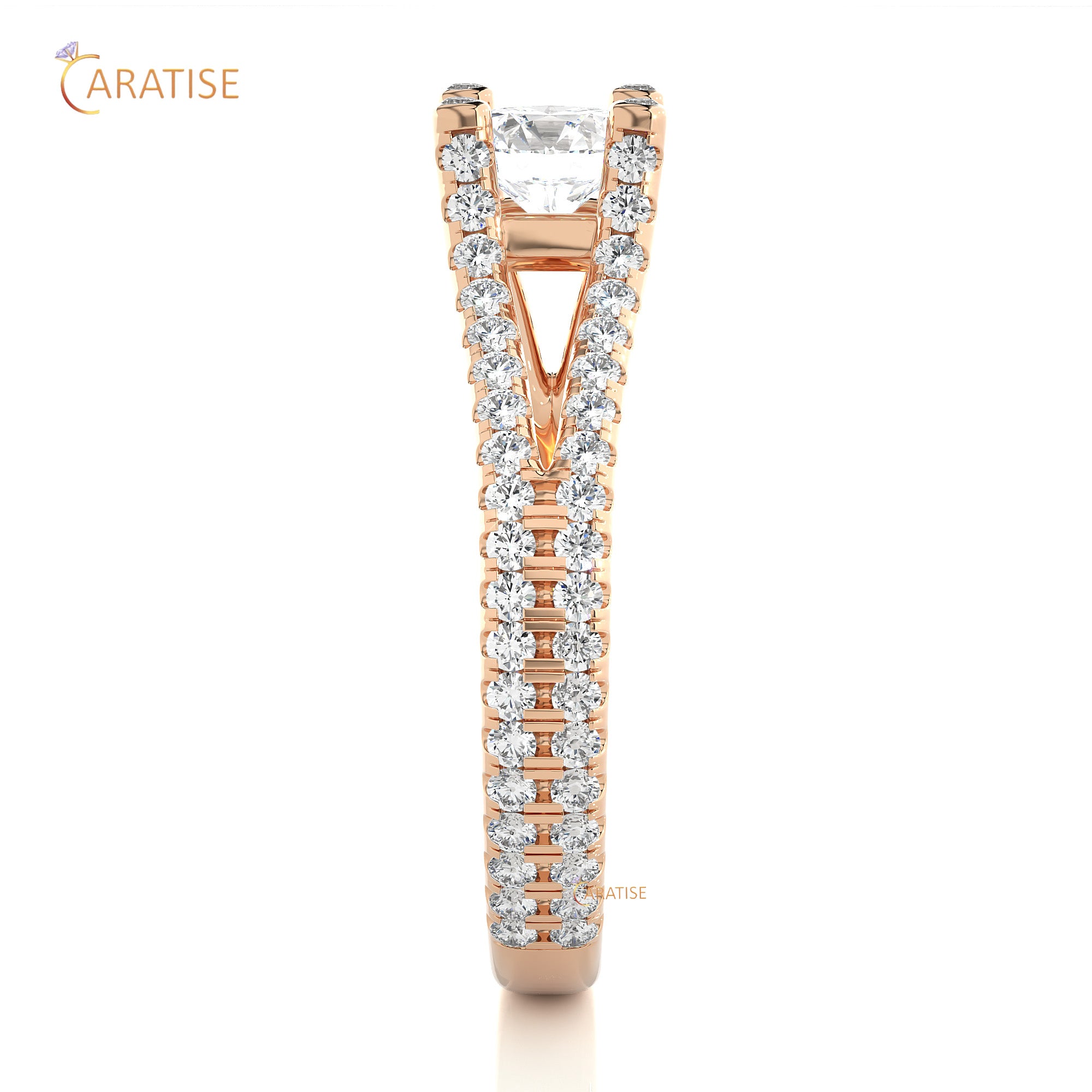 1.08 TDW Round Cut Engagement Moissanite Diamond Ring 925 Silver