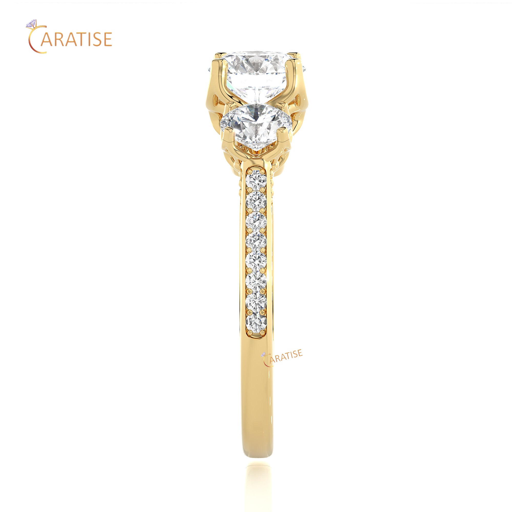 1.90 TDW Round Cut Engagement Moissanite Diamond Ring 925 Silver