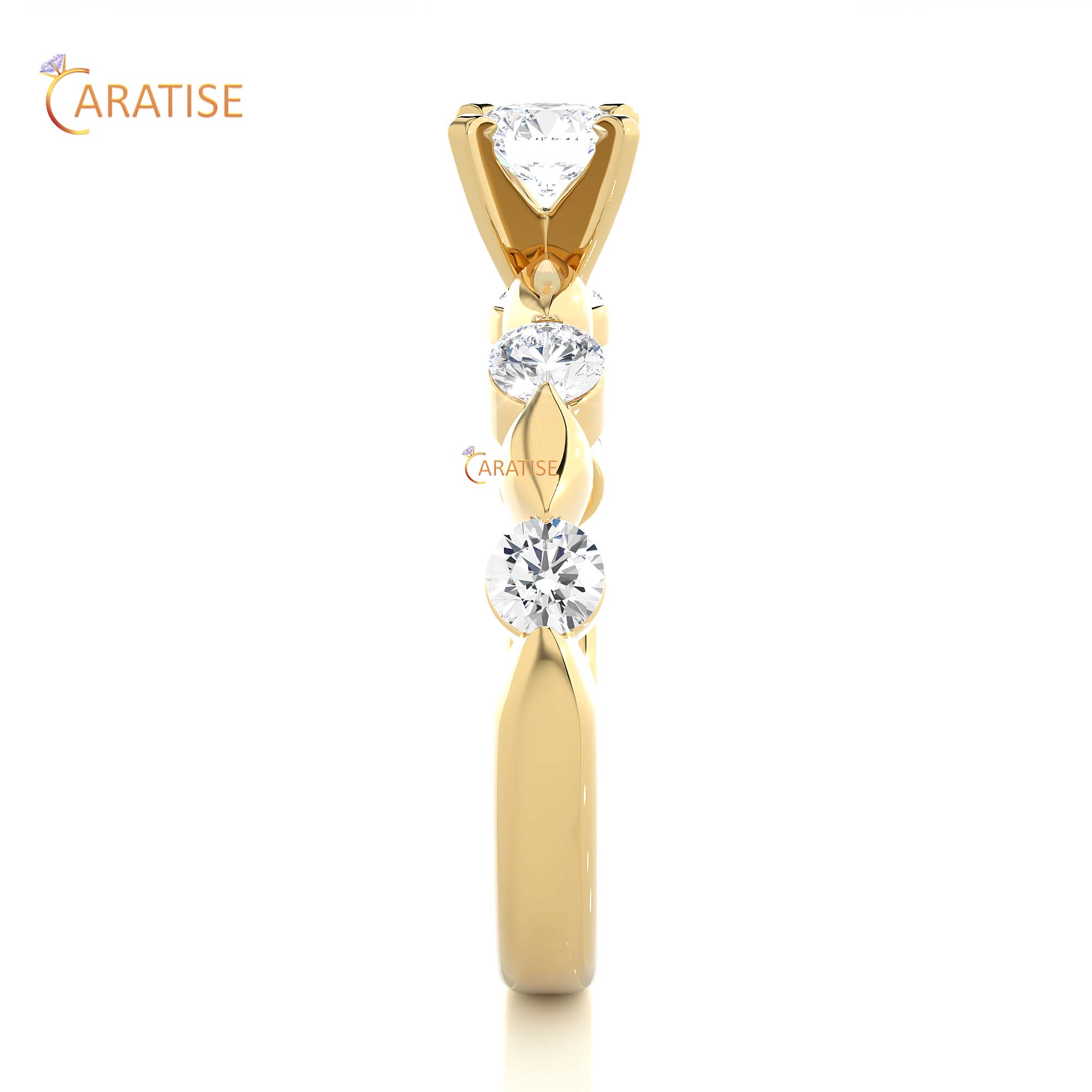 0.90 TDW Round Cut Engagement Moissanite Diamond Ring 925 Silver