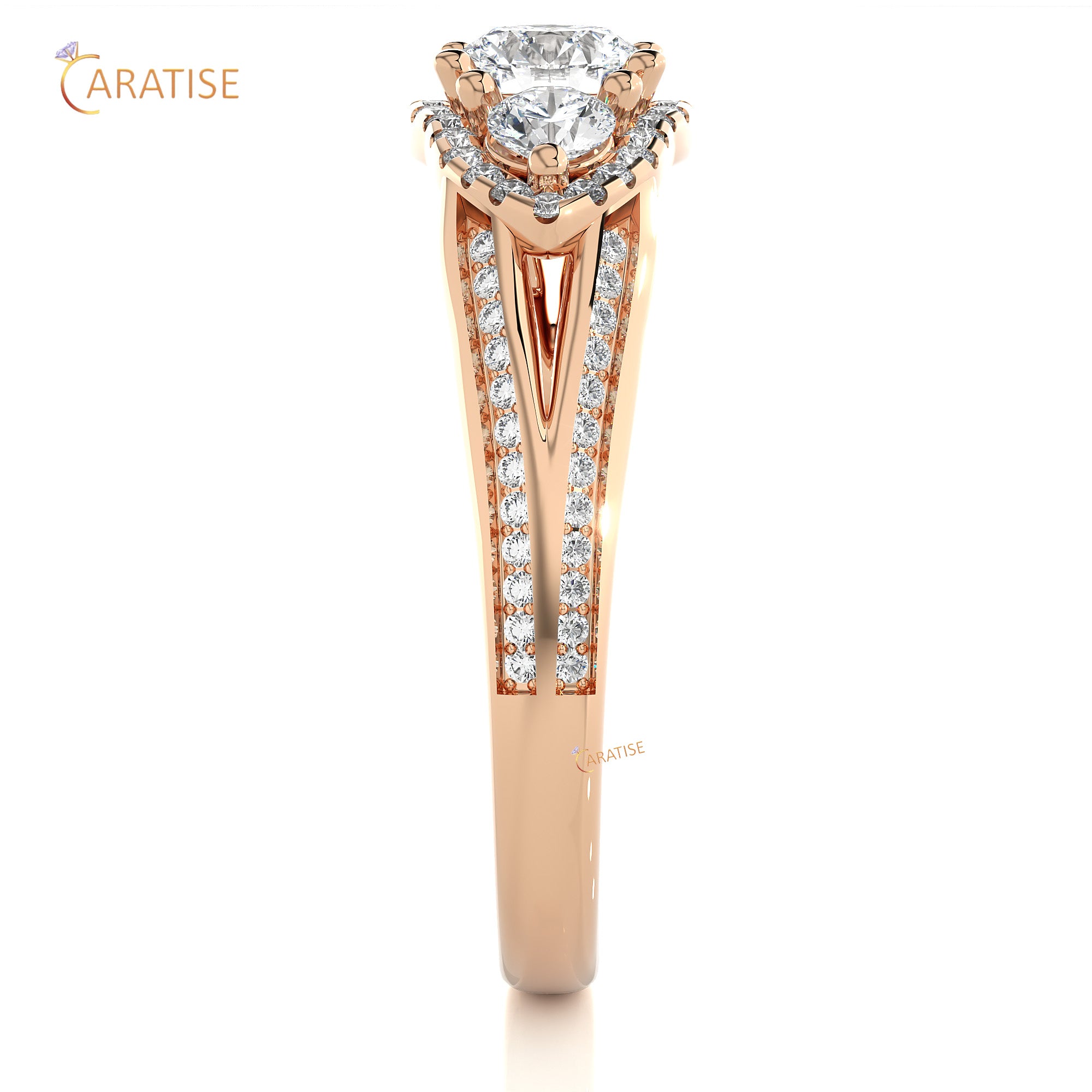 1.14 TDW Round Cut Engagement Moissanite Diamond Ring 925 Silver