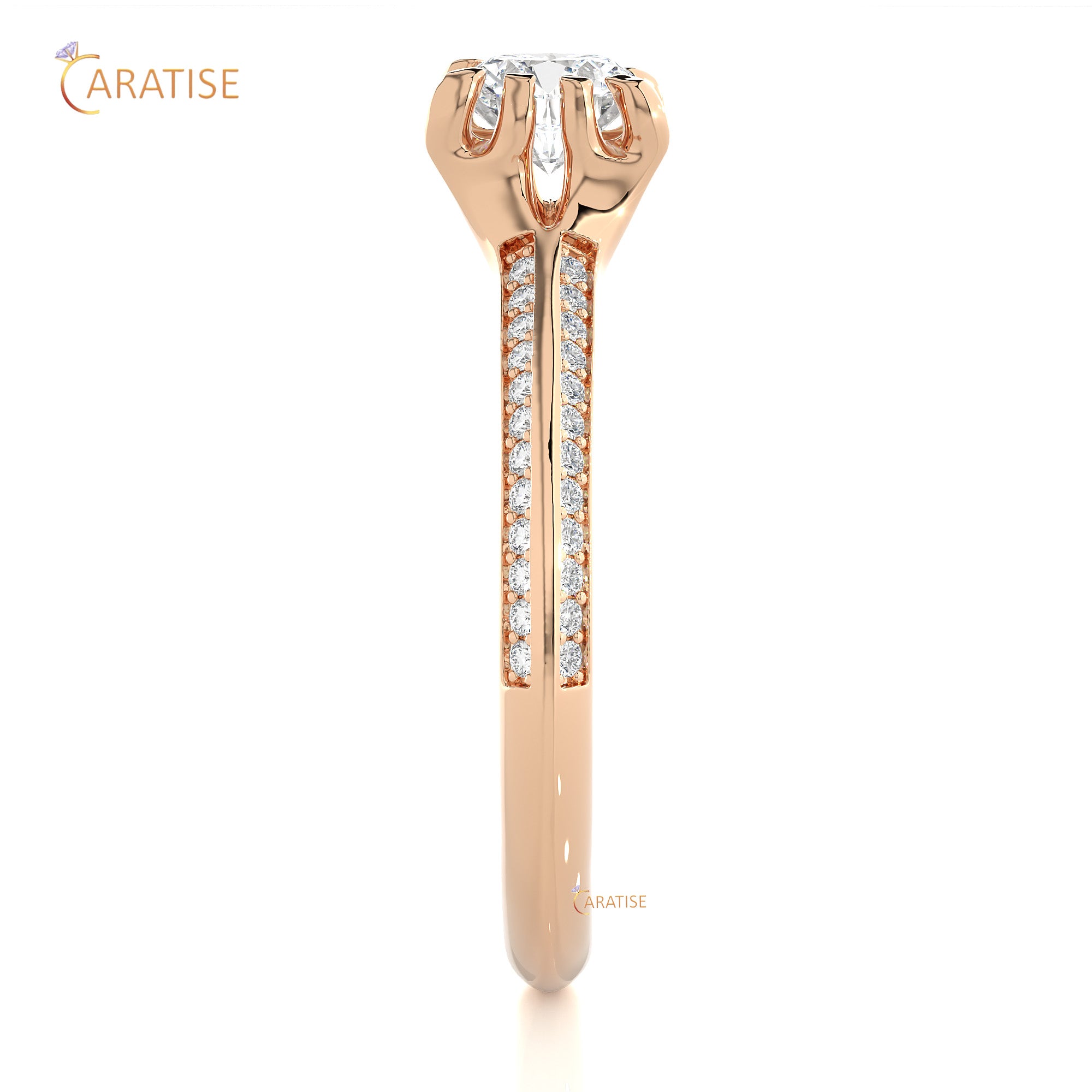 0.86 TDW Round Cut Engagement Moissanite Diamond Ring 925 Silver