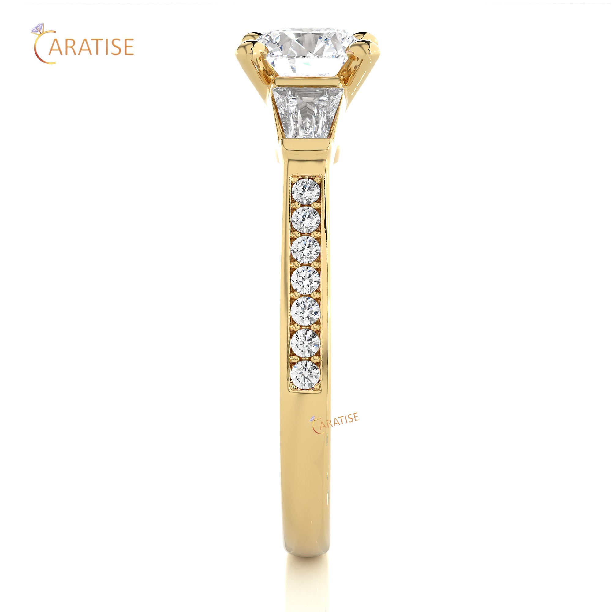 1.69 TDW Round Cut Engagement Moissanite Diamond Ring 925 Silver