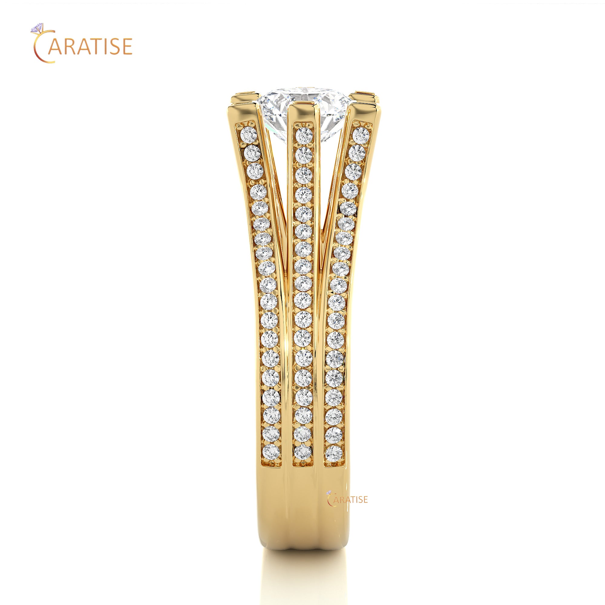 1.48 TDW Round Cut Moissanite Diamond Halo Ring 925 Silver